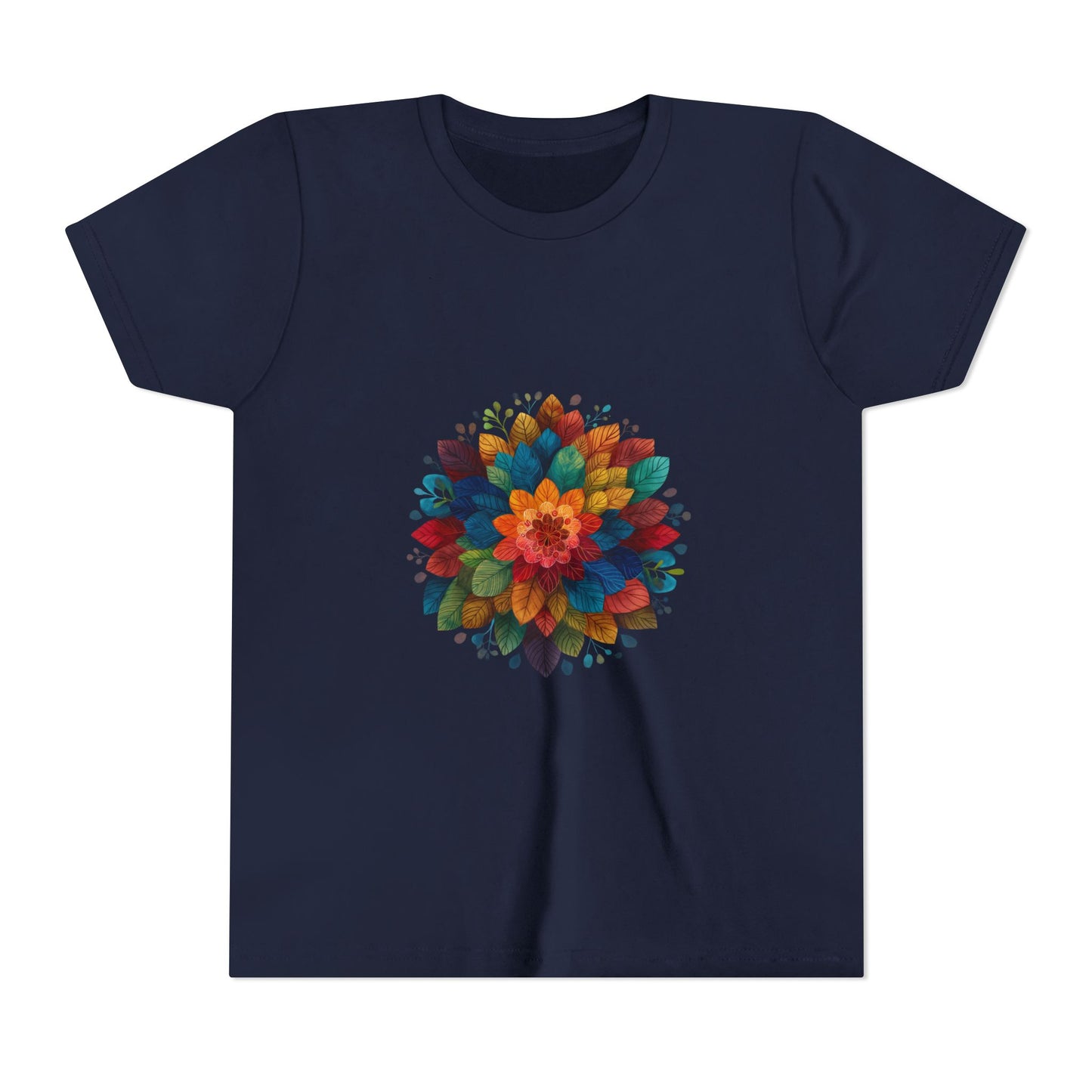 Colorful Mandala Youth Tee - Kids Yoga Tee I Summer Style T-Shirt I Birthday Gift for Young Yogis