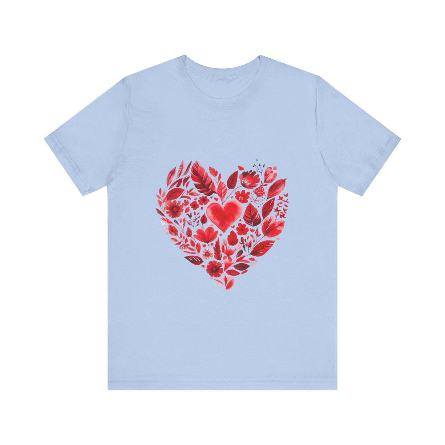 Heart Floral Unisex Yoga Tee - Perfect for Valentine’s Day I Gift for Her I Self-Care Meditation Apparel
