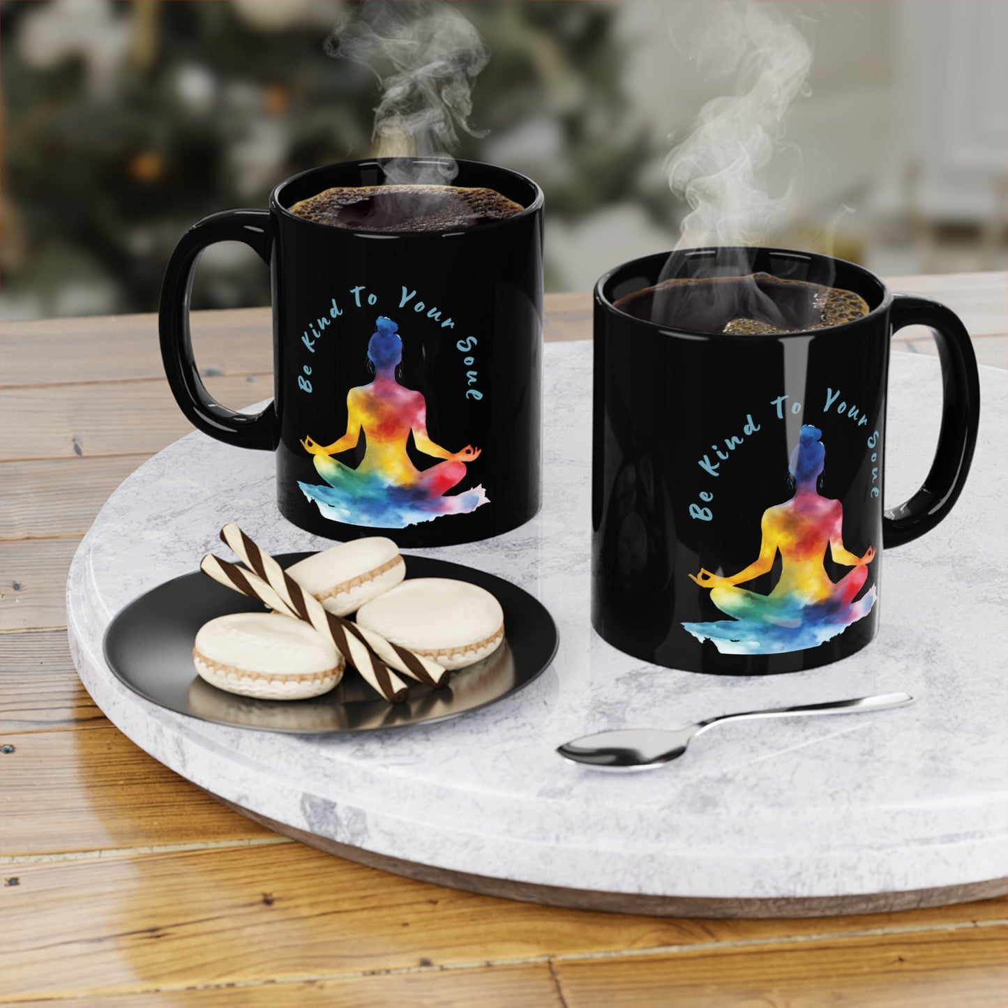 "Be Kind to Your Soul" Mindful Spirit Coffee Mug I Yoga Inspirational Gift I Self-Care Mug I Meditation Coffee Cup