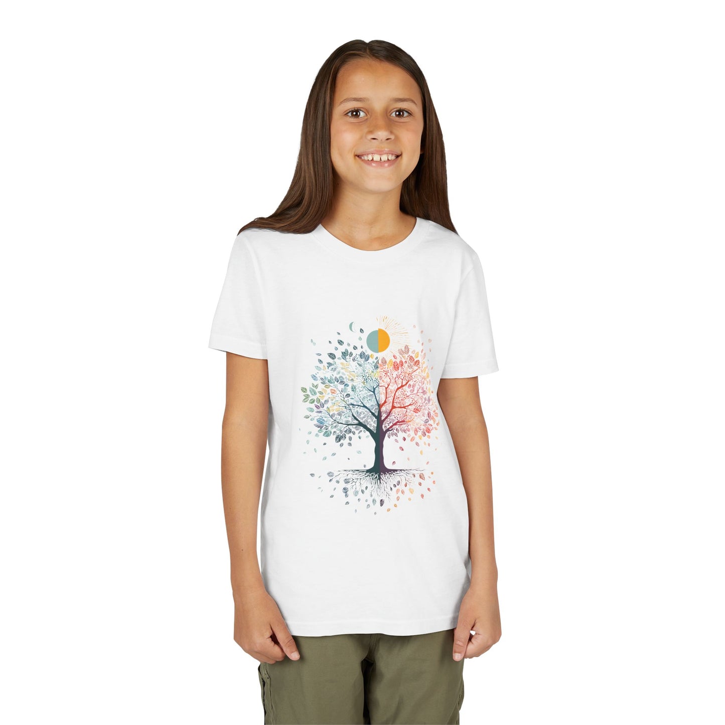 Tree Of Life Youth Yoga Tee I Nature Shirt for Kids I Tree Design Summer Apparel for Young Yogis