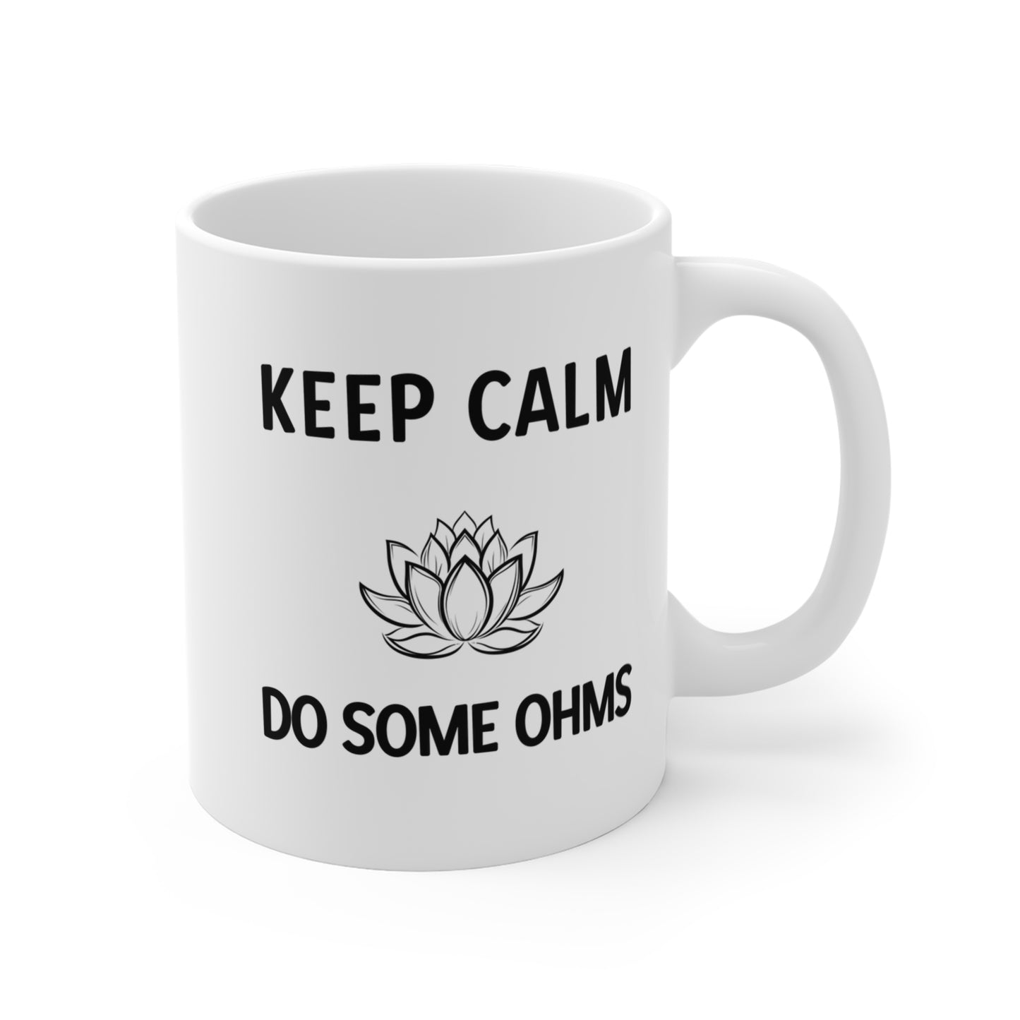 Keep Calm Do Some Ohms Coffee Cup - Zen Mug for Mindfulness I Gift for Yogis I Meditation Mug I Relaxation Drinkware