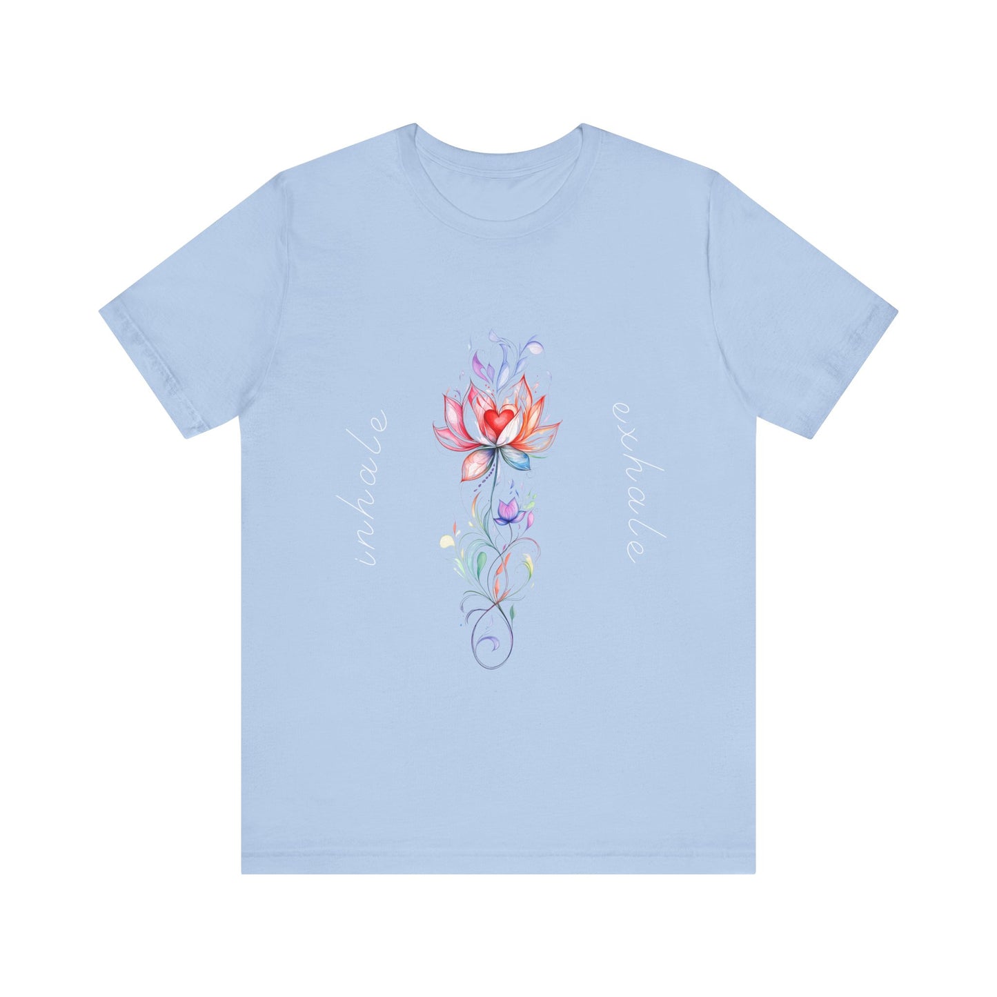 Lotus Flower Inhale Exhale Unisex Yoga Tee | Inspirational T-Shirt I Yoga Mindfulness Apparel I Self-Care Meditation Clothing