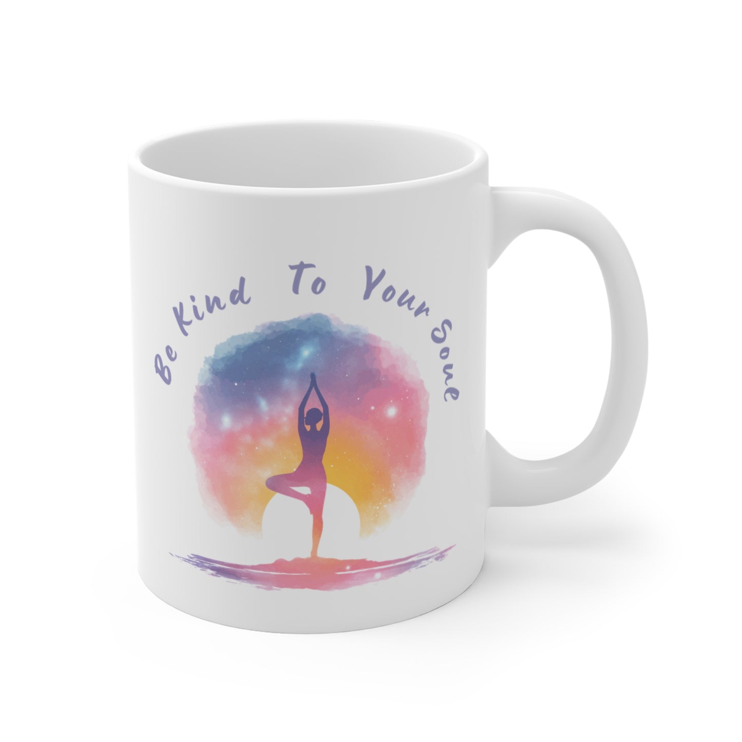 "Be Kind to Your Soul" Mindful Yoga Mug I Meditation Gift I Inspirational Coffee Cup I Self-Care Reminder I Yoga Lover's Present