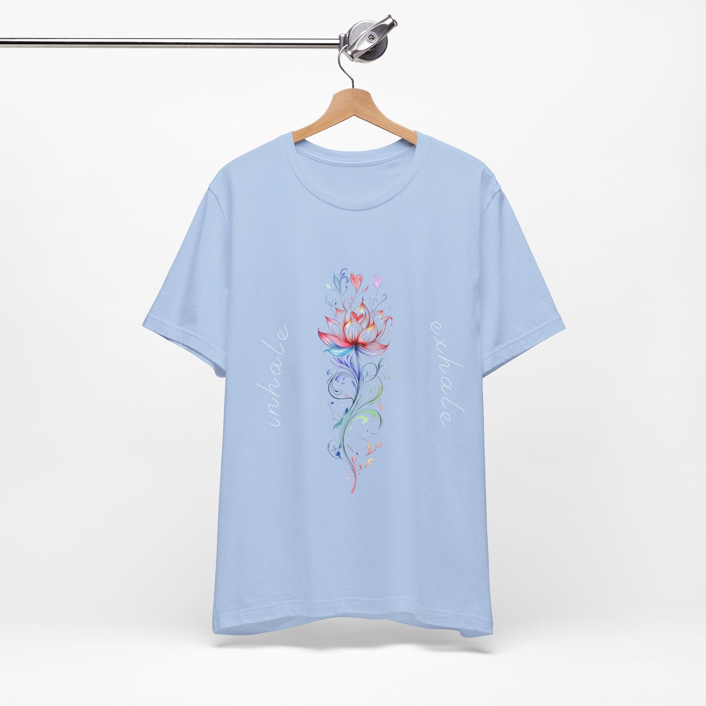 Lotus Flower Inhale Exhale Unisex Yoga Tee | Inspirational T-Shirt I Yoga Mindfulness Apparel I Meditation T-Shirt