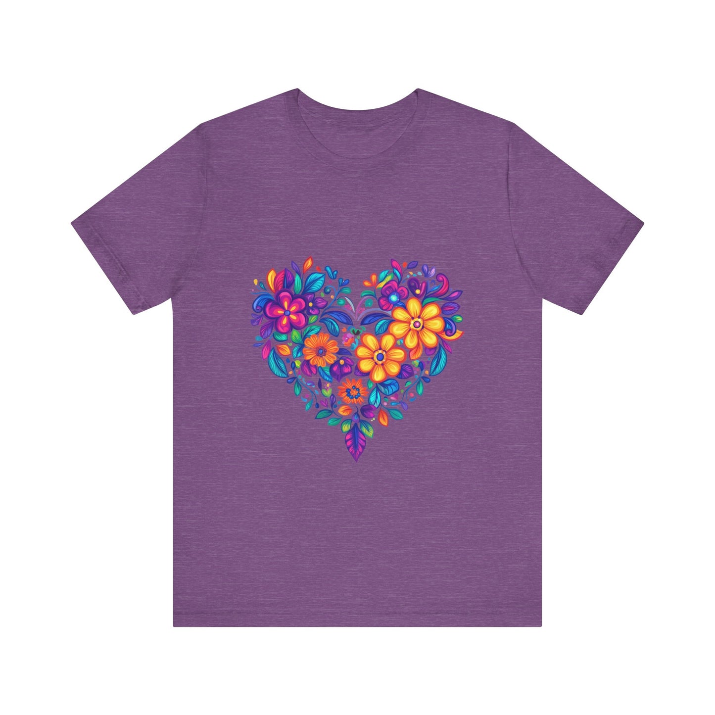 Floral Heart Mandala - Unisex Yoga Tee I Mindfulness T-Shirt for Yogis I Self-Care Meditation Apparel