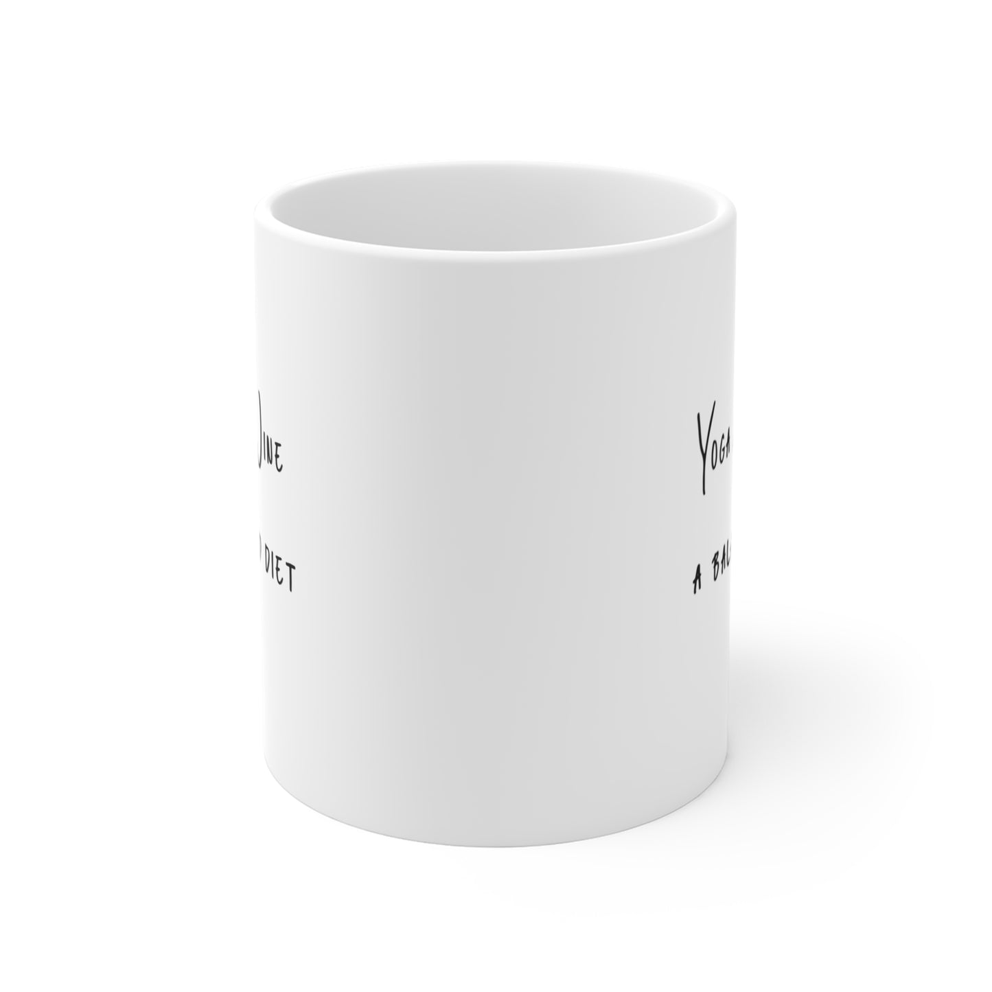 Yoga & Wine A Balanced Diet Mug - Funny Coffee Mug I Gift for Yoga Lovers I Motivational Mug I Yoga Enthusiast Gift I 11oz Mug for Home