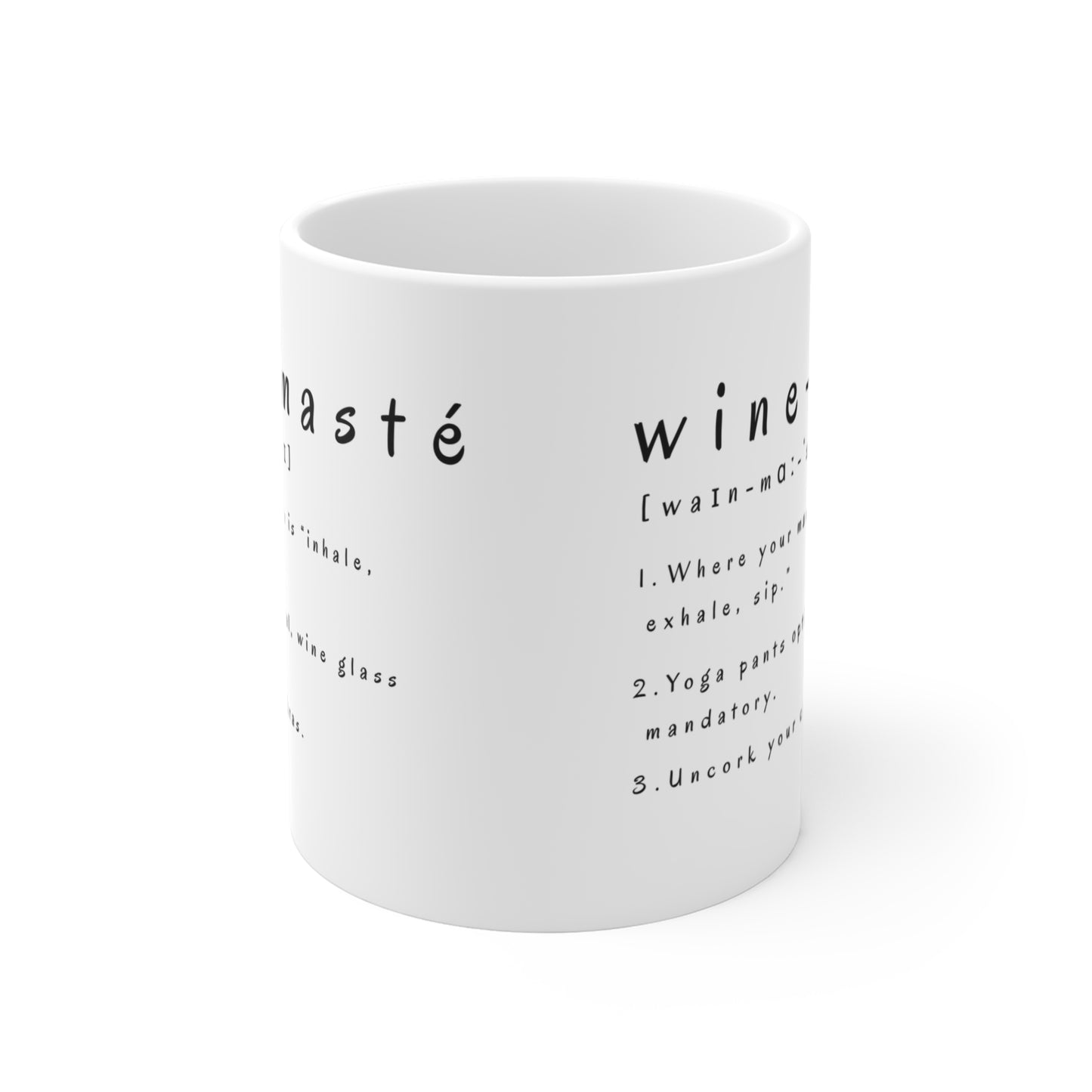 Wine-Masté Yoga Mug - Funny Gift for Wine Lovers I Unique Coffee Cup I Yoga Enthusiast Present I Home Barware I Cute Wine Themed Decor