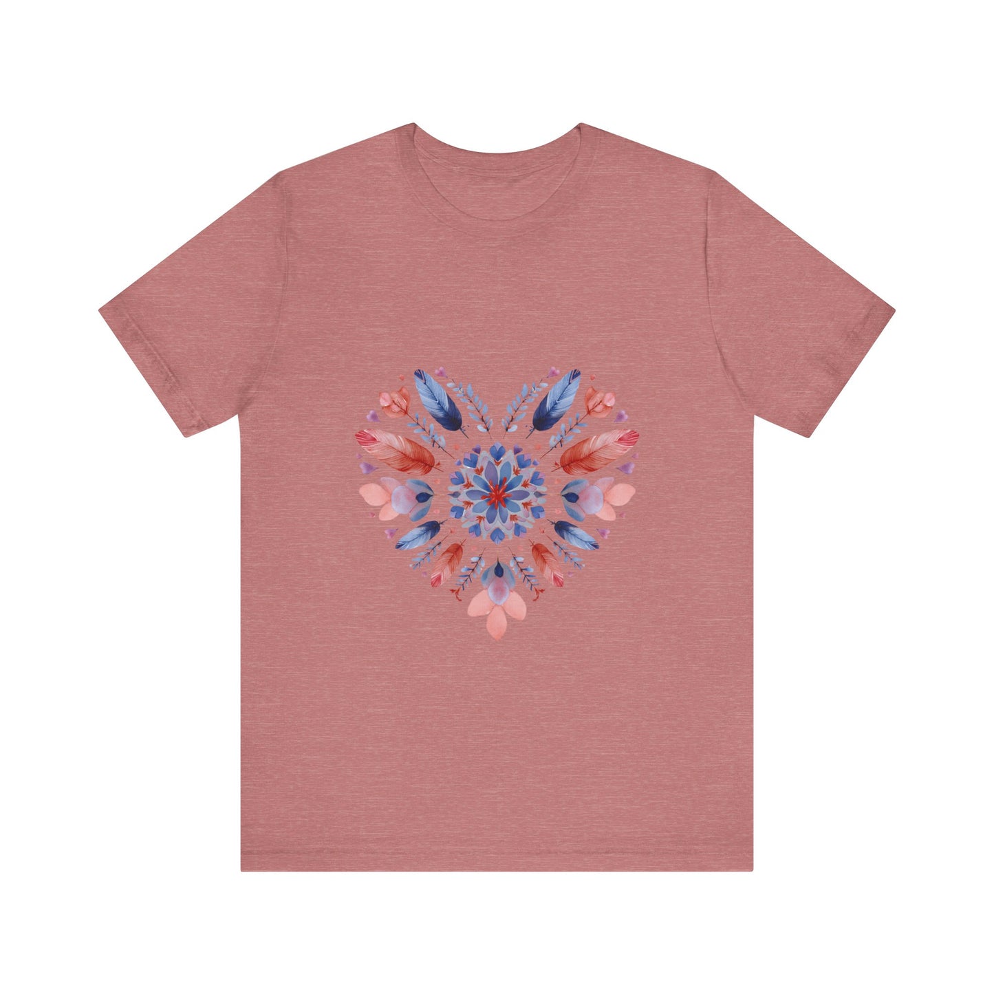 Heart Mandala Unisex Tee I Boho T-Shirt I Love Heart T-Shirt I Gift for Her I Casual Yoga Wear I Self-Care Meditation Apparel