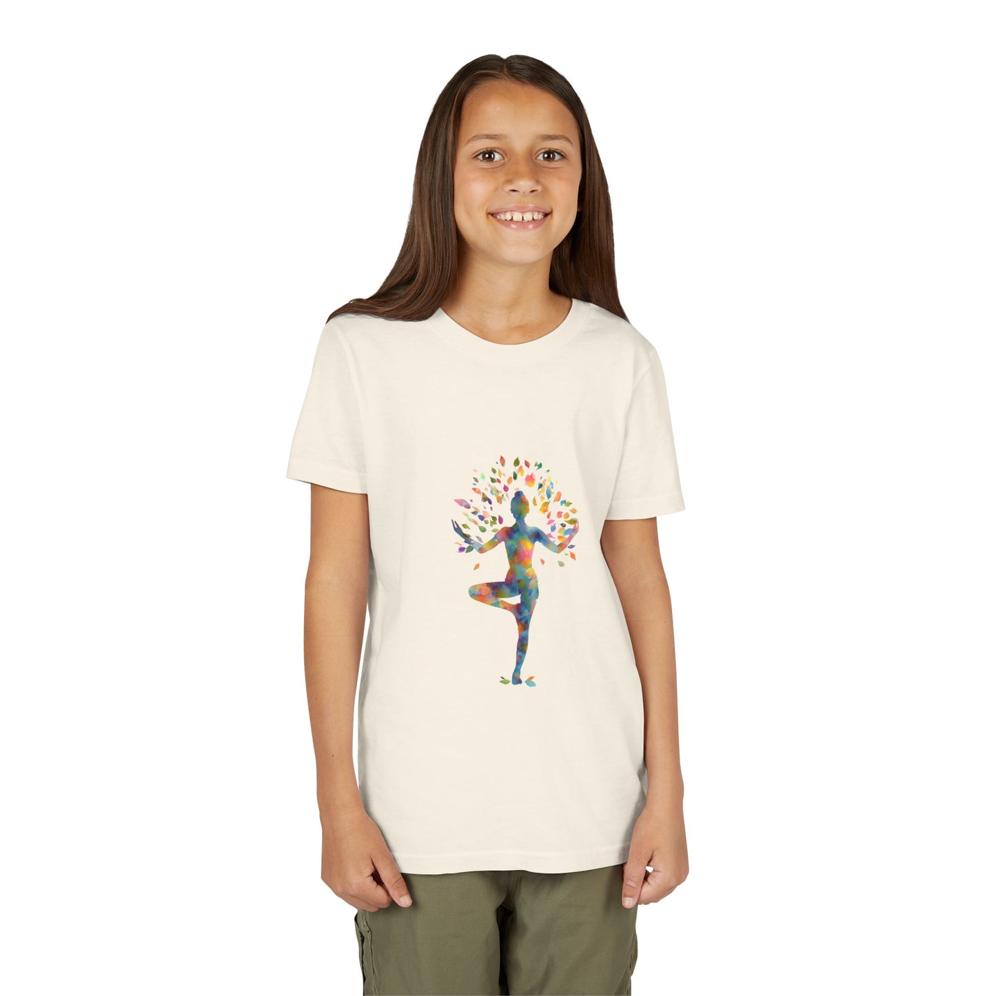 Tree Pose Colorful Yoga - Inspired Youth Tee - Kids Meditation T-Shirt I Mindfulness T-Shirt I Boho Kids Top I Birthday Gift for Young Yogis