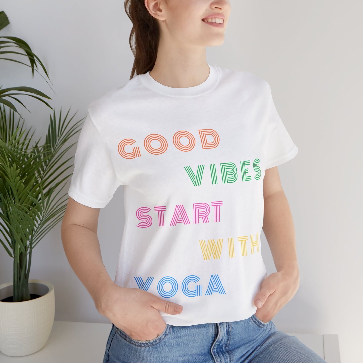 Good Vibes Start With Yoga Tee I Unisex Yoga T-Shirt I Wellness Gift for Yogis I Positive Vibes T-Shirt