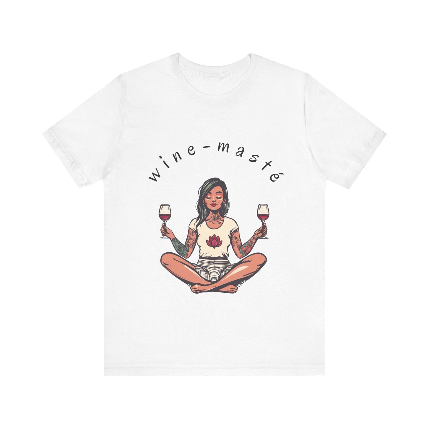 Wine-Masté - Meditation Wine Lover Tee I Unisex Relaxation T-Shirt for Yoga & Wine Enthusiasts I Fun Gift for Wine Tasting I Self-Care Clothing