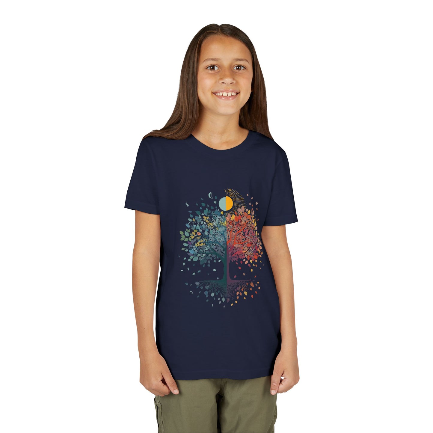 Tree Of Life Youth Yoga Tee I Nature Shirt for Kids I Tree Design Summer Apparel for Young Yogis