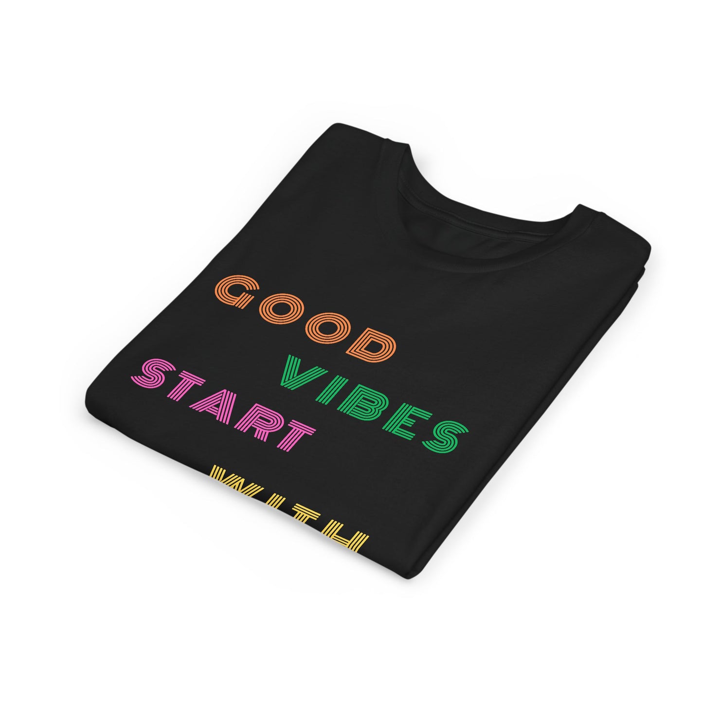 Good Vibes Start With Yoga Youth Yoga Tee - Yoga Apparel for Kids I Kids Cool Yoga T-Shirts I Self-Care Meditation Apparel