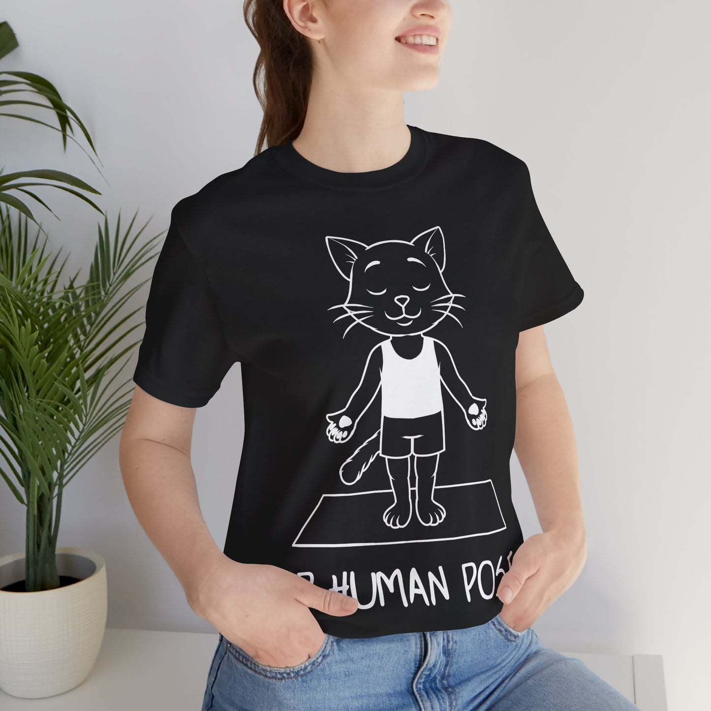 Up Human Pose - Unisex Cat Yoga Tee I Relaxation Gift I Yoga & Pet Lover T-Shirt I Quirky Animal Tee I Fun Gift for Cat Owners I Cute Tee for Zen Vibes