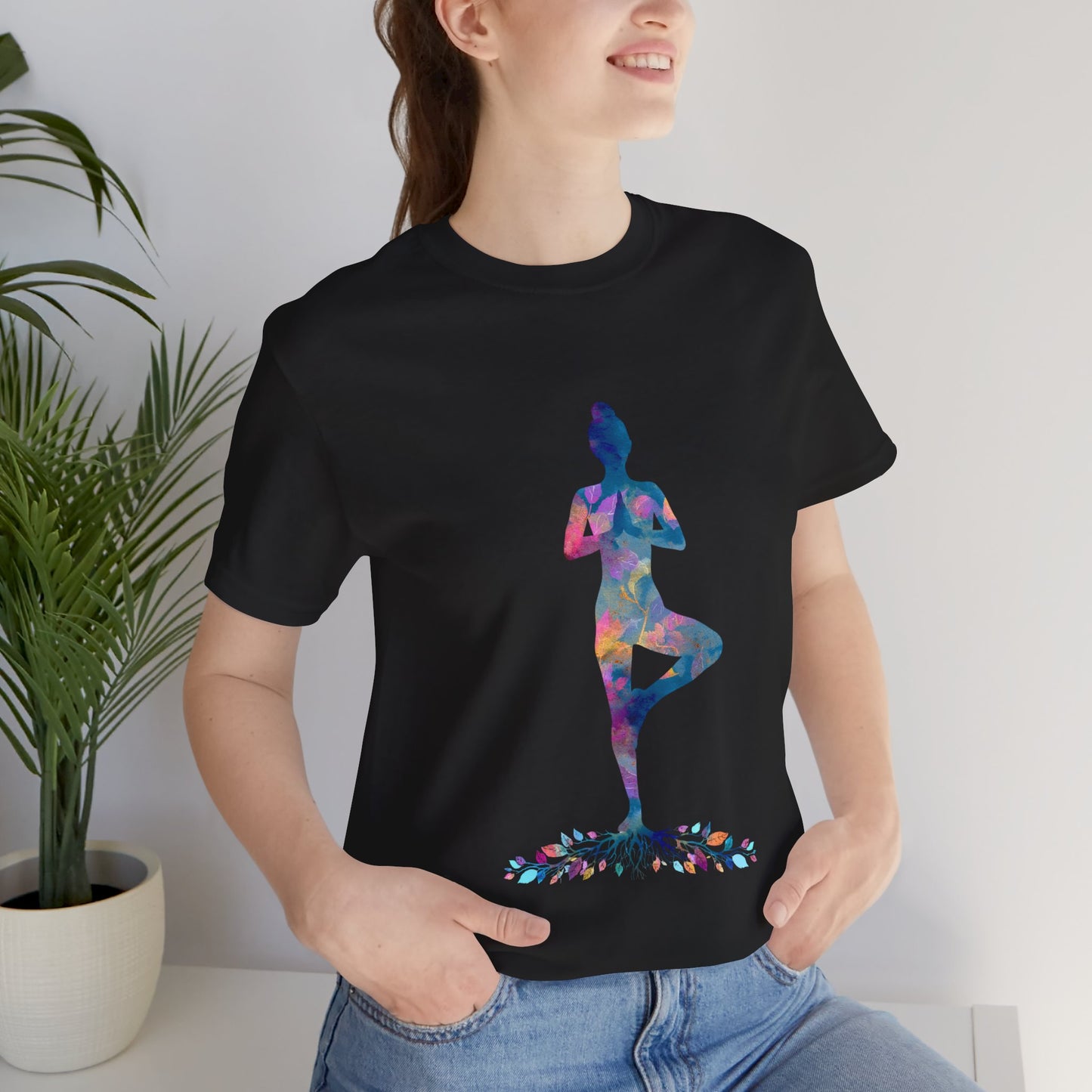 Colorful Tree Pose Mindful Yoga Tee - Unisex T-Shirt I Inspirational Yoga Art I Gift for Yogis I Relaxation & Meditation Tee