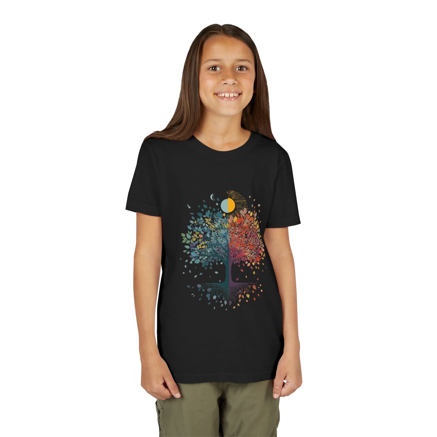 Tree Of Life Youth Yoga Tee I Nature Shirt for Kids I Tree Design Summer Apparel for Young Yogis