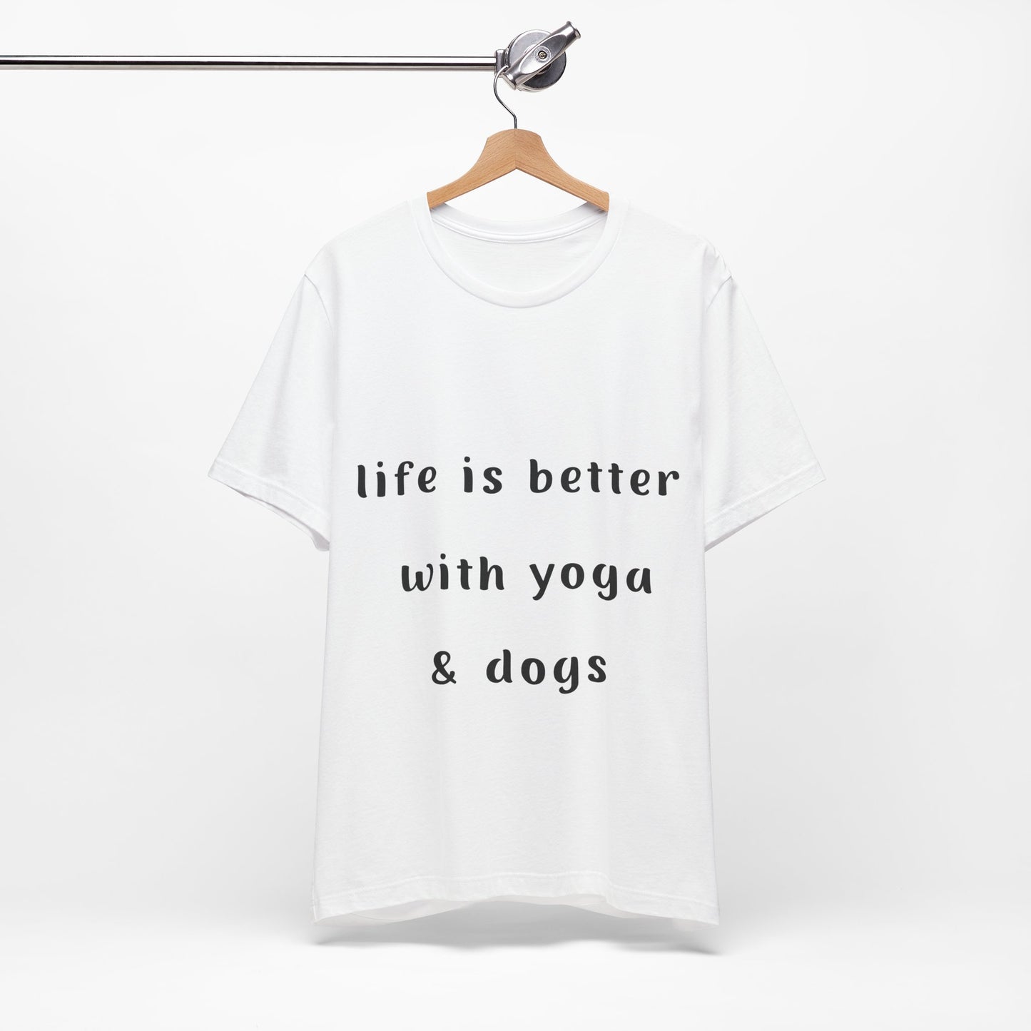 Life is Better with Yoga & Dogs Tee I Unisex T-Shirt for Dog Lovers I Yoga Enthusiasts I Gift for Pet Parents I Meditation Apparel