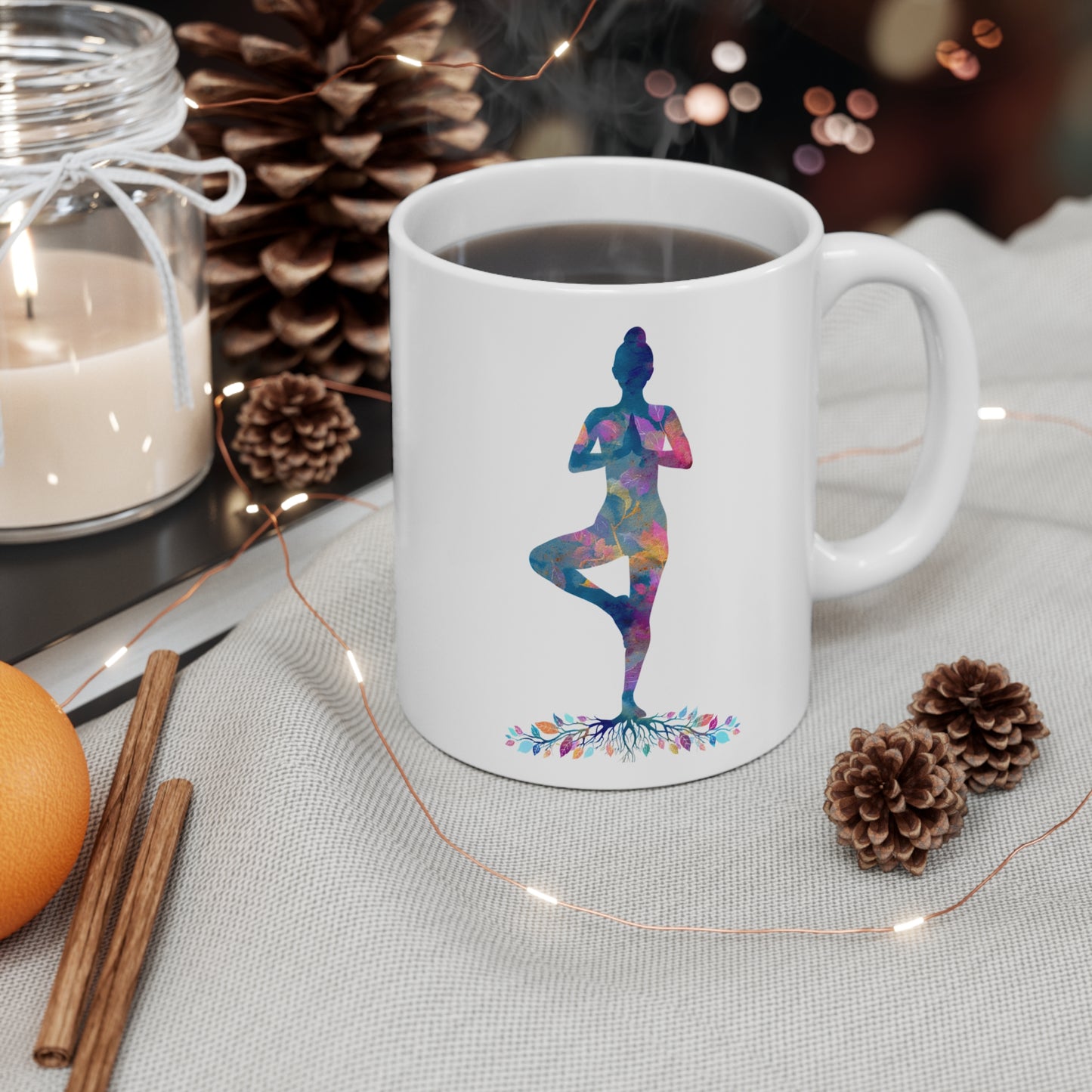 Tree Pose Yoga-Inspired Mug for Mindfulness I Inspirational Coffee Cup I Gift for Yogis I Relaxation Mug I Self-Care & Meditation Mug