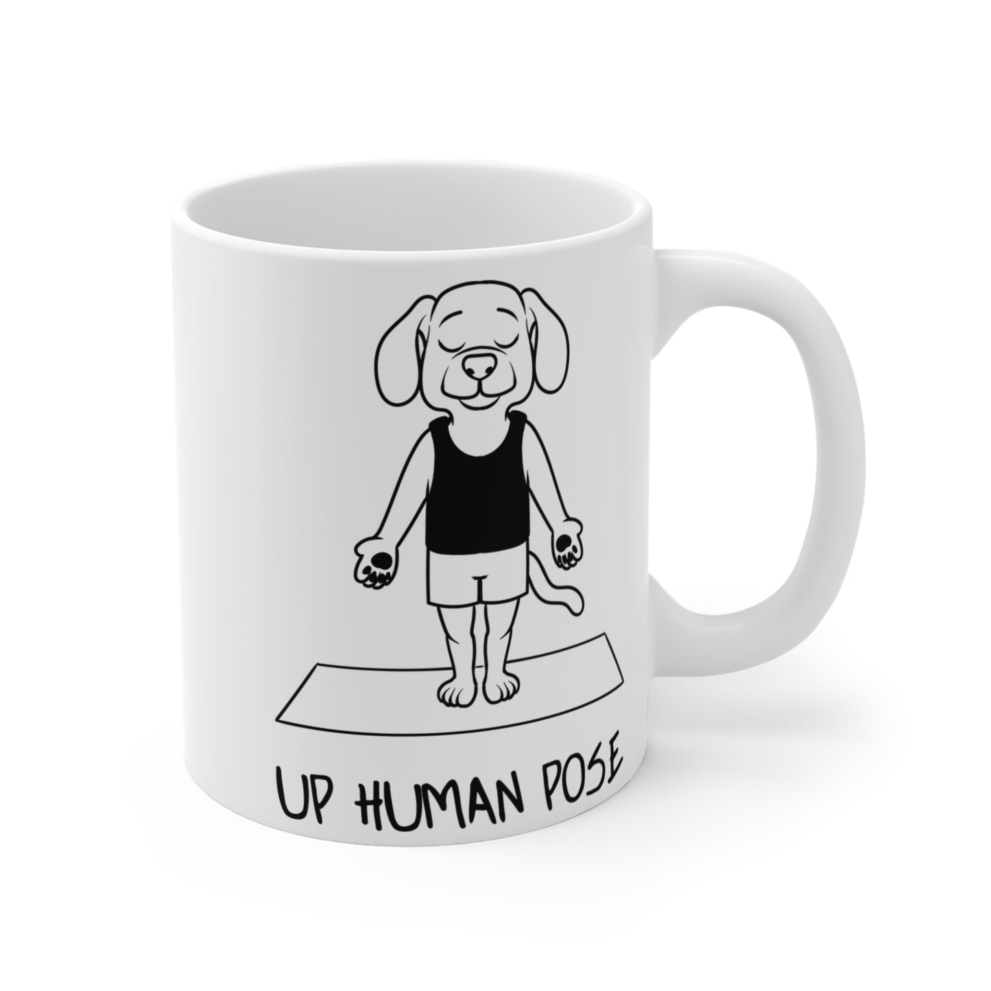 Up Human Pose Yoga Dog Mug - Cute Pet Coffee Cup I Dog Lover Gift I Zen Mug I Perfect for Yoga Enthusiasts I Fun Home Decor