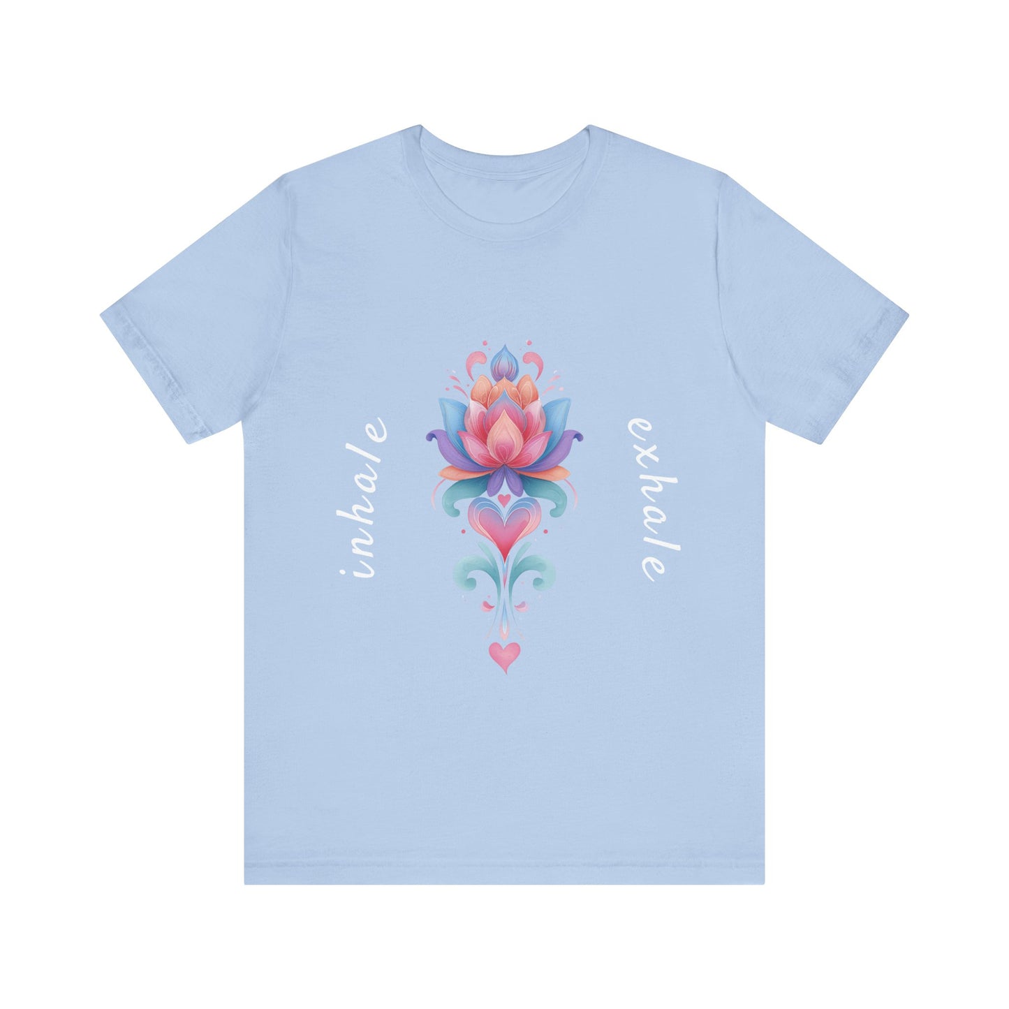Lotus Flower Inhale Exhale Unisex Yoga Tee | Inspirational T-Shirt I Yoga Mindfulness Apparel I Meditation T-Shirt