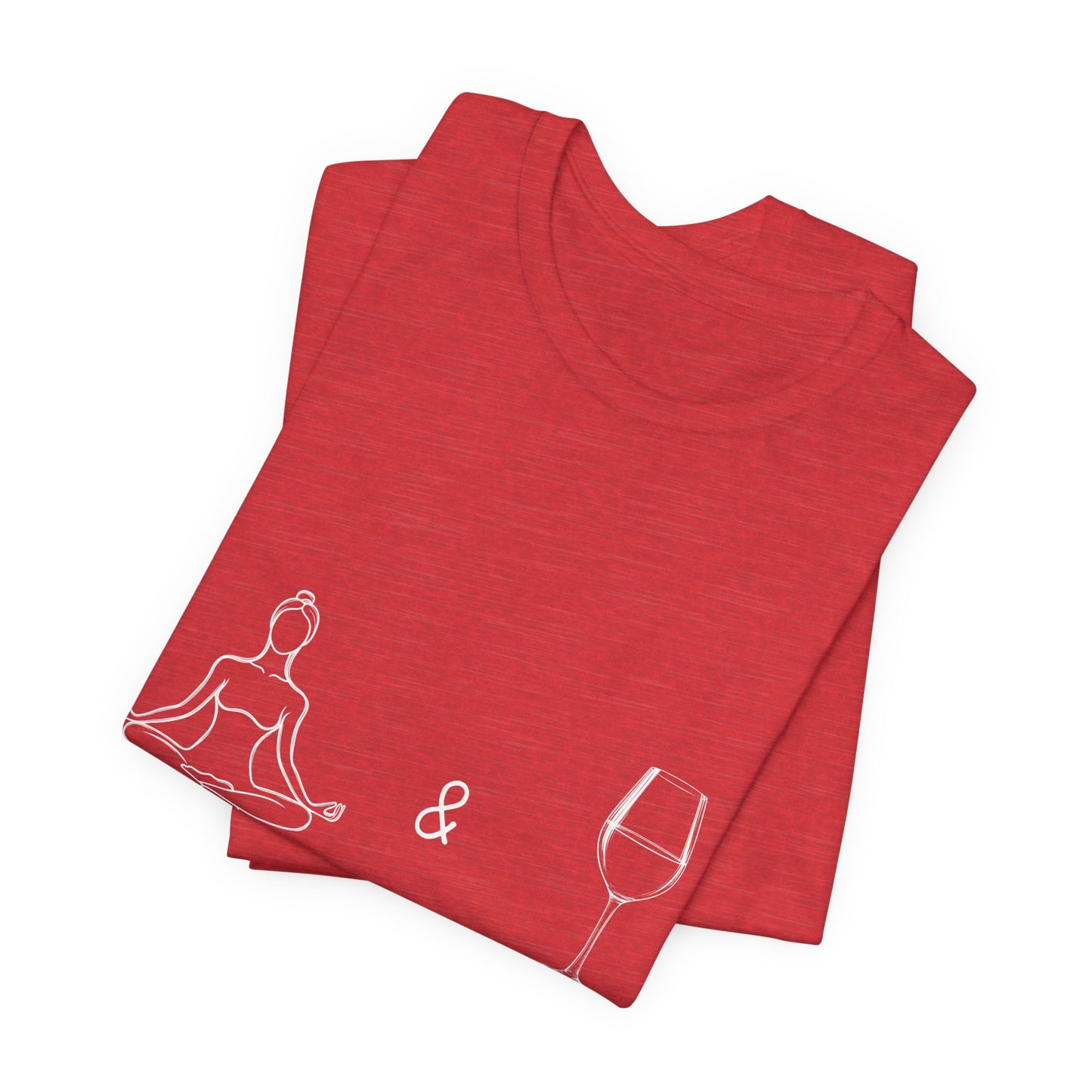 Yoga & Wine A Balanced Diet Funny Tee I T-Shirt for Yoga Lovers I Funny Gift for Wine Enthusiasts I Self-Care Meditation Apparel