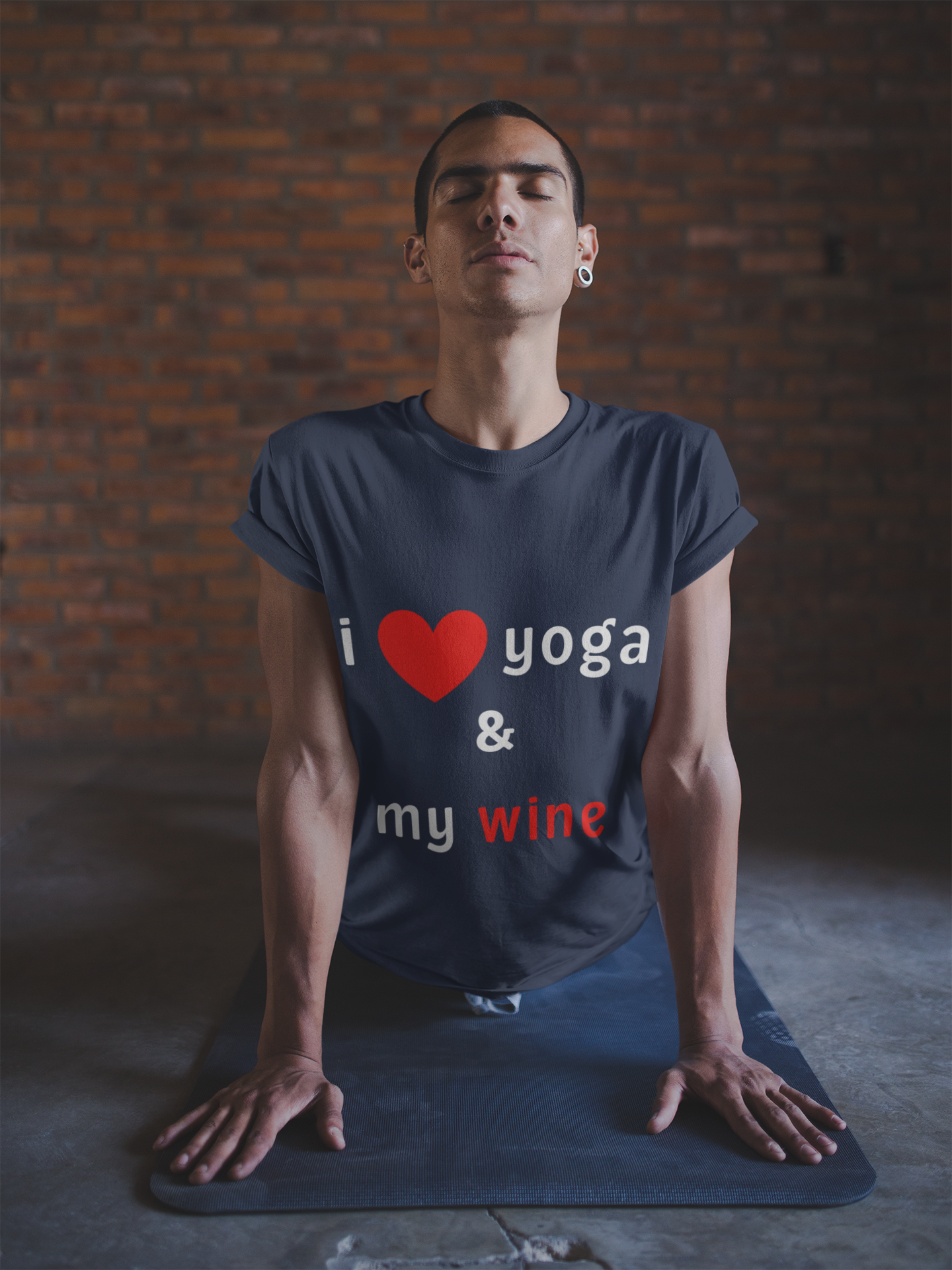 I Love Yoga & My Wine Unisex Tee - Perfect for Yogis and Wine Lovers I Funny Yoga T-Shirt I Self-Care Meditation Apparel