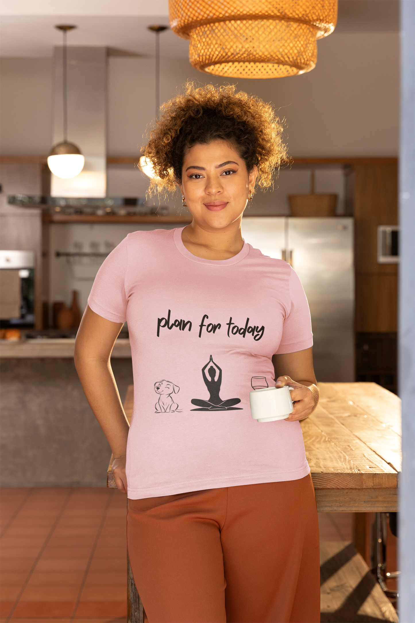 "Plan For Today" Unisex Tee I Relaxation T-Shirt I Dog & Wine Lover Gift I Meditation Yoga Humor Tee