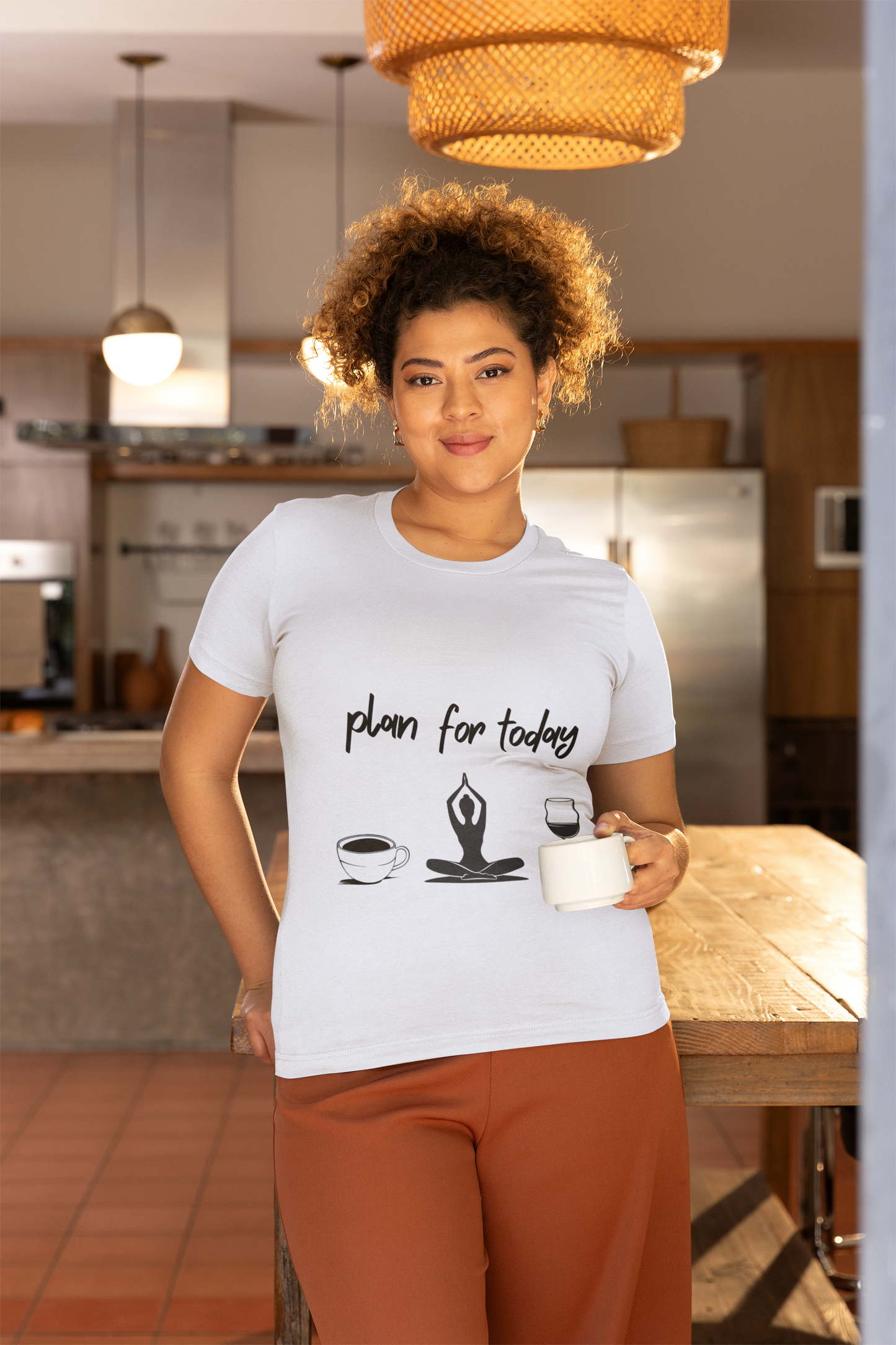 "Plan for Today" Unisex Tee - RelaxationT- Shirt I Coffee and Wine Humor I Casual Meditation Wear I Gift for Friends I Mood Lifting Apparel