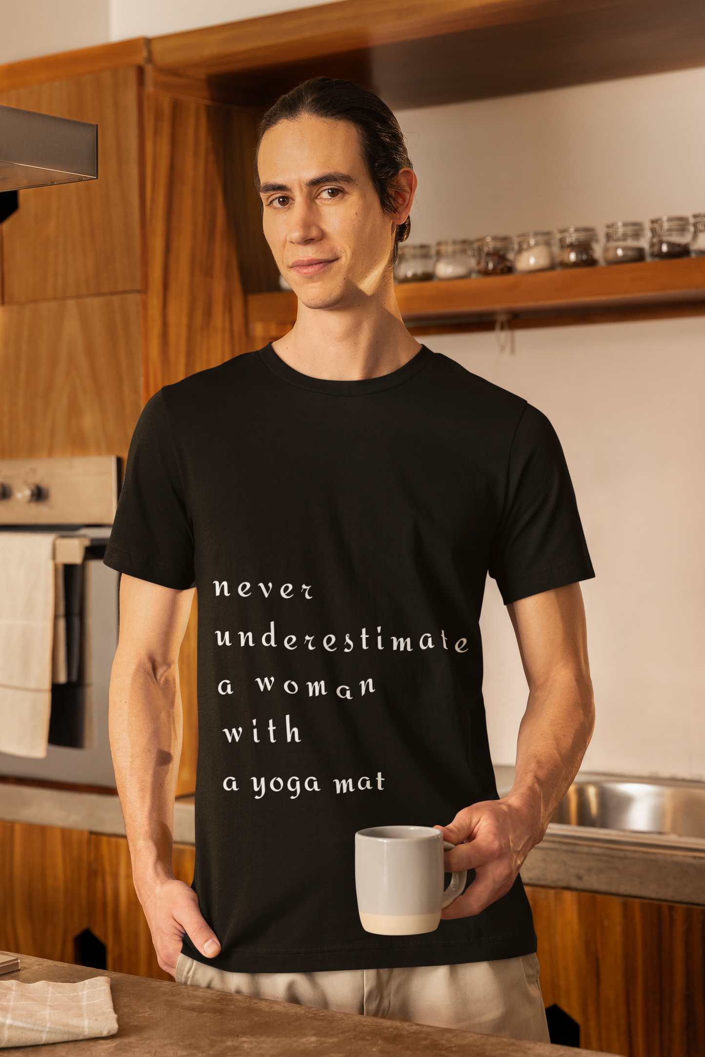 Never Underestimate A Woman With A Yoga Mat I Empowering Yoga Tee I Unisex Motivational T-Shirt I Yoga Lover Apparel