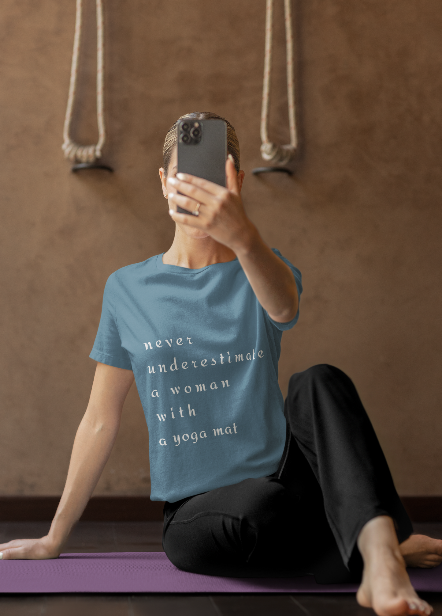 Never Underestimate A Woman With A Yoga Mat I Empowering Yoga Tee I Unisex Motivational T-Shirt I Yoga Lover Apparel