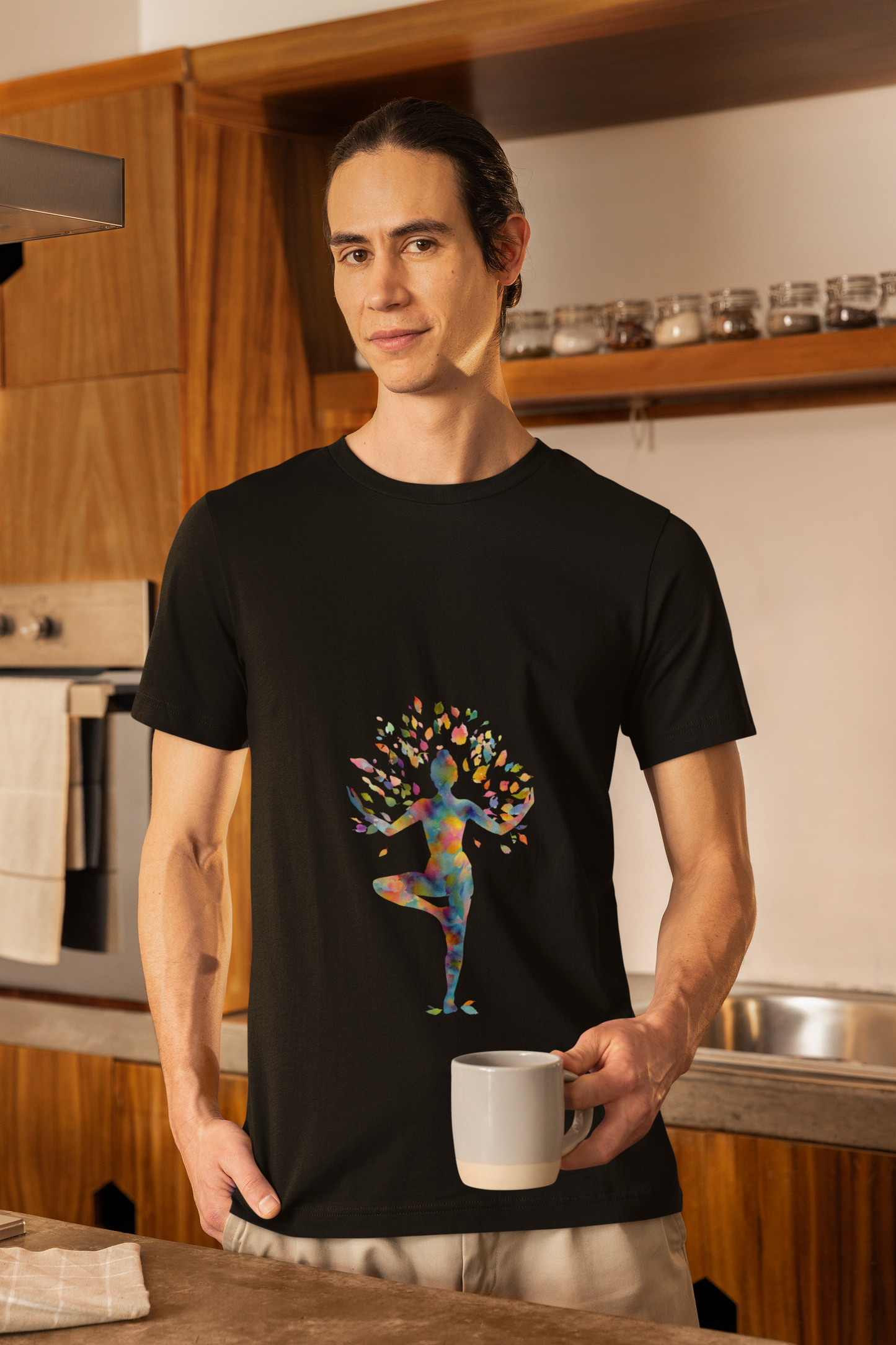 Colorful Tree Pose Mindful Yoga Tee - Unisex T-Shirt I Inspirational Yoga Art I Gift for Yogis I Relaxation & Meditation Tee