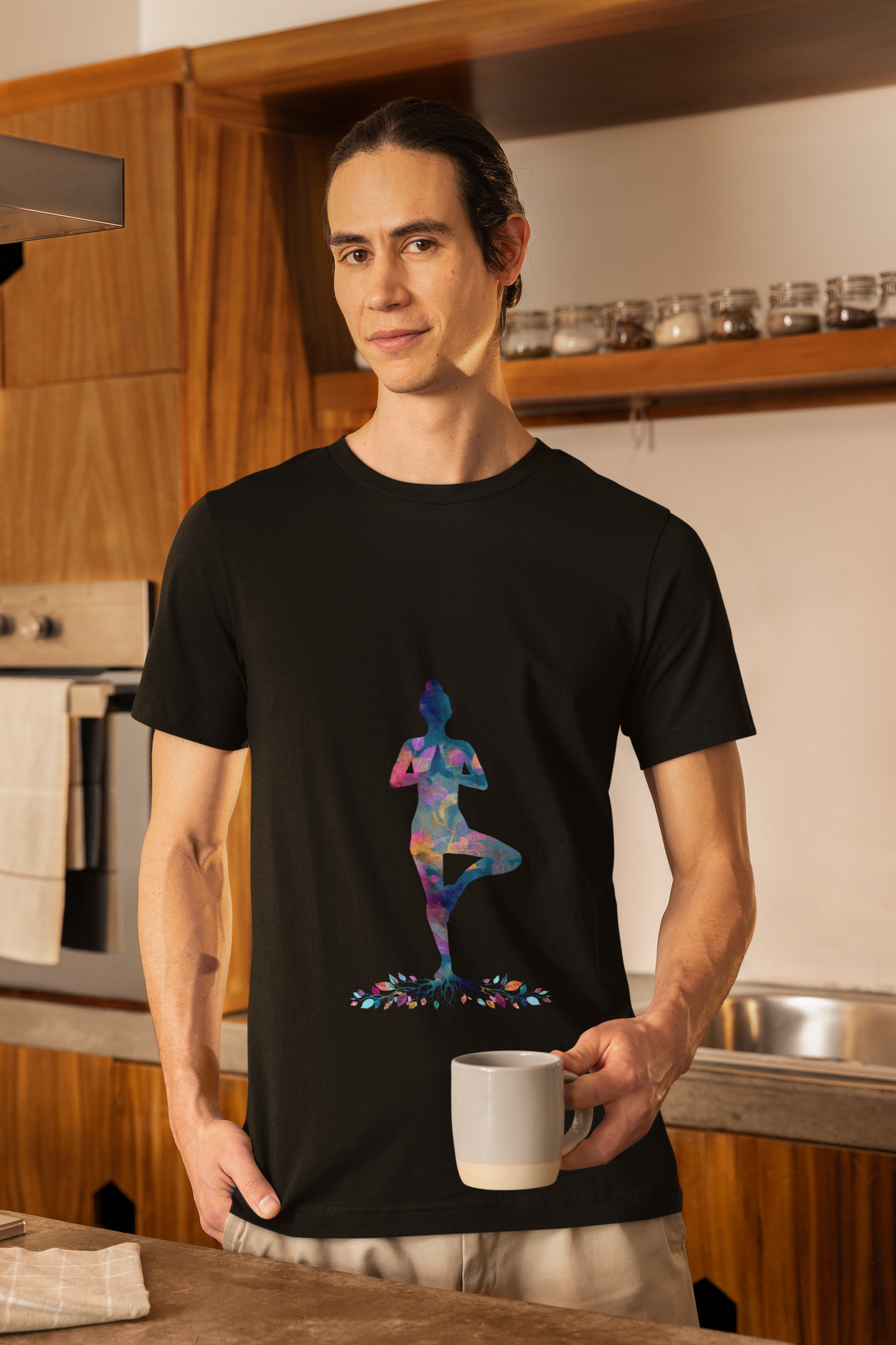 Colorful Tree Pose Mindful Yoga Tee - Unisex T-Shirt I Inspirational Yoga Art I Gift for Yogis I Relaxation & Meditation Tee
