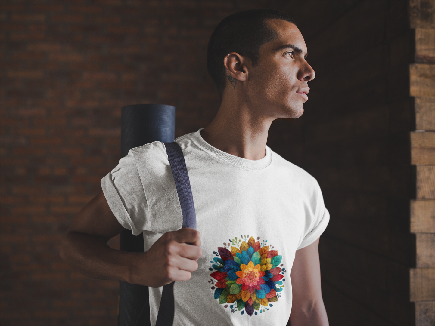 Vibrant Mandala Yoga Unisex Tee I Colorful Graphic T-Shirt I Nature Lover Gift I Yoga Self-Care Meditation Apparel