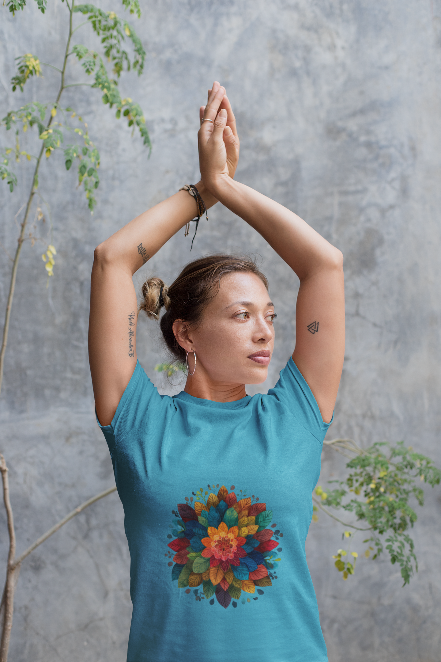 Vibrant Mandala Yoga Unisex Tee I Colorful Graphic T-Shirt I Nature Lover Gift I Yoga Self-Care Meditation Apparel