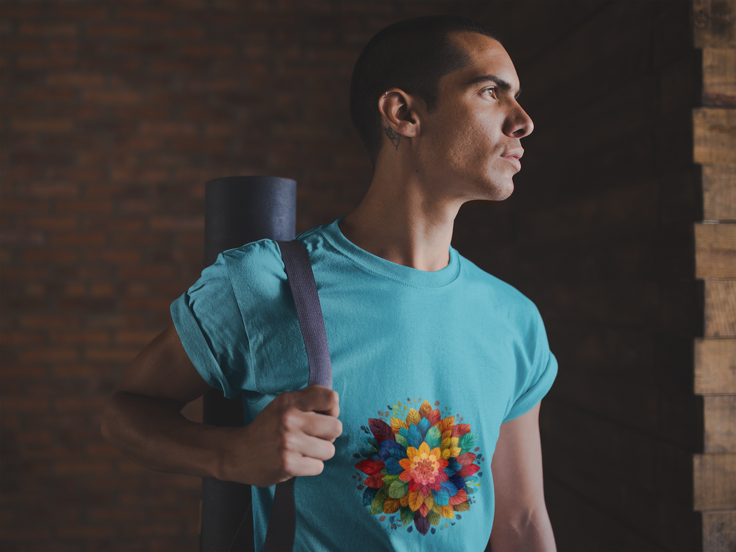 Vibrant Mandala Yoga Unisex Tee I Colorful Graphic T-Shirt I Nature Lover Gift I Yoga Self-Care Meditation Apparel