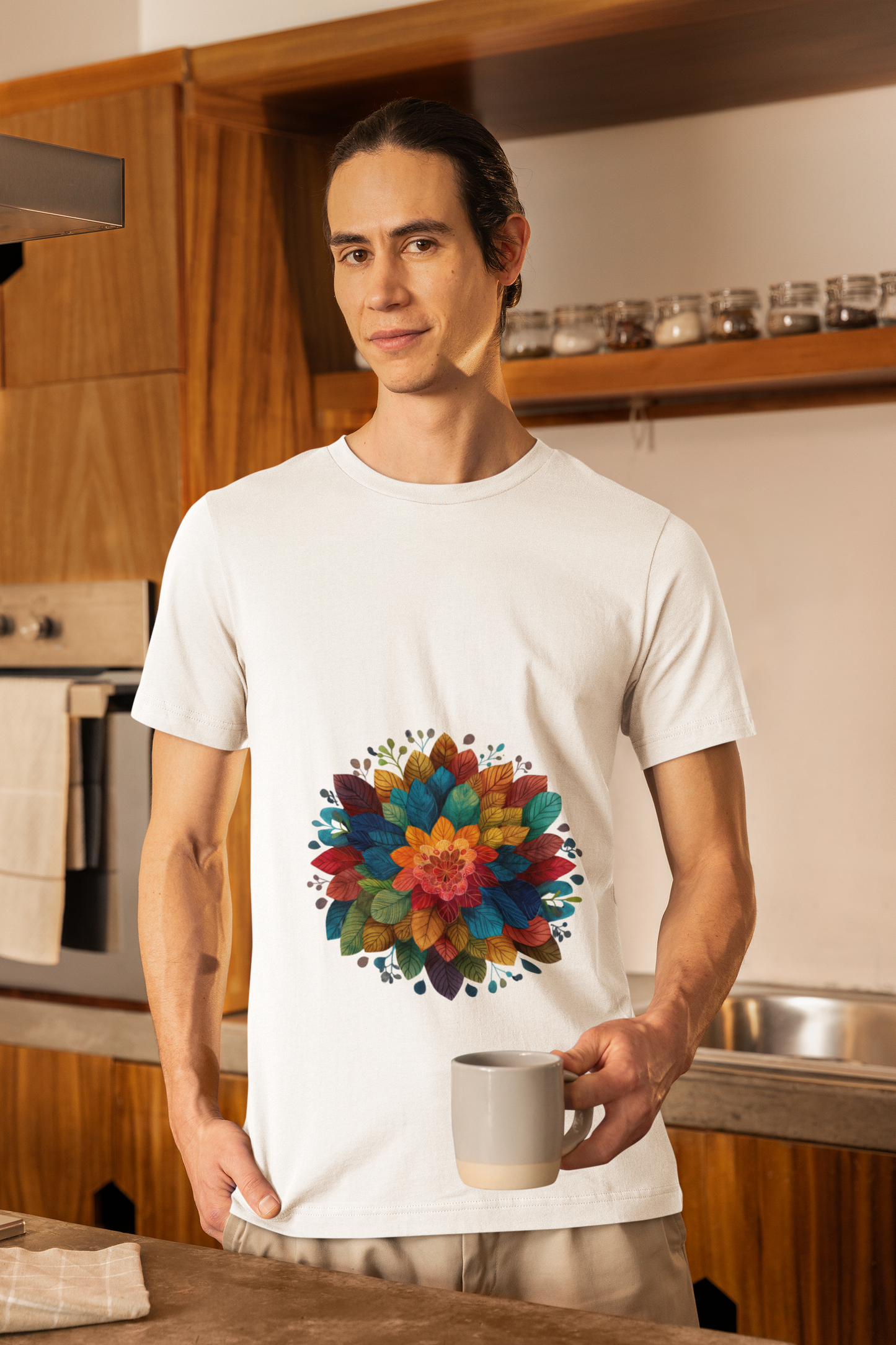 Vibrant Mandala Yoga Unisex Tee I Colorful Graphic T-Shirt I Nature Lover Gift I Yoga Self-Care Meditation Apparel
