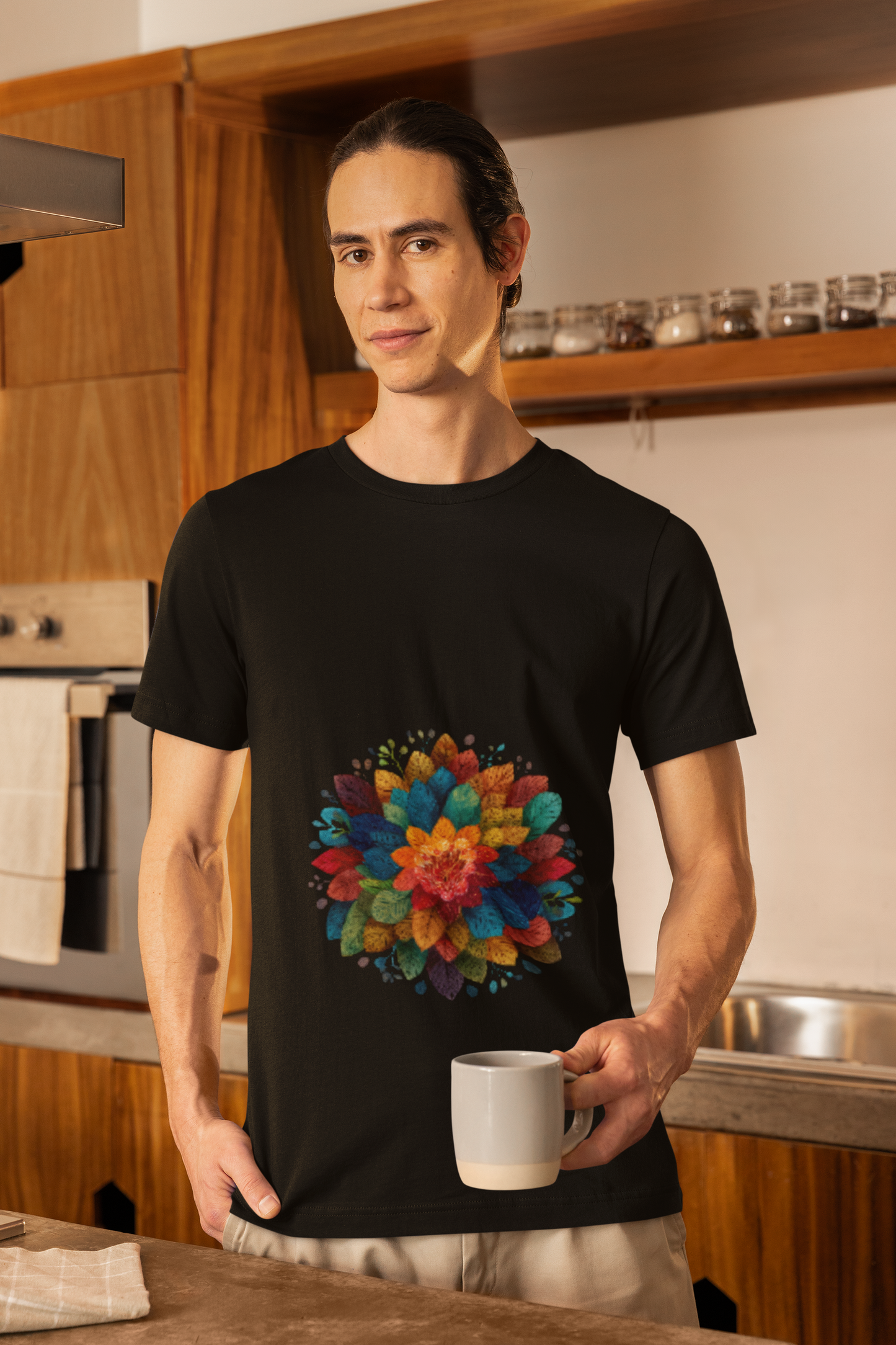 Vibrant Mandala Yoga Unisex Tee I Colorful Graphic T-Shirt I Nature Lover Gift I Yoga Self-Care Meditation Apparel