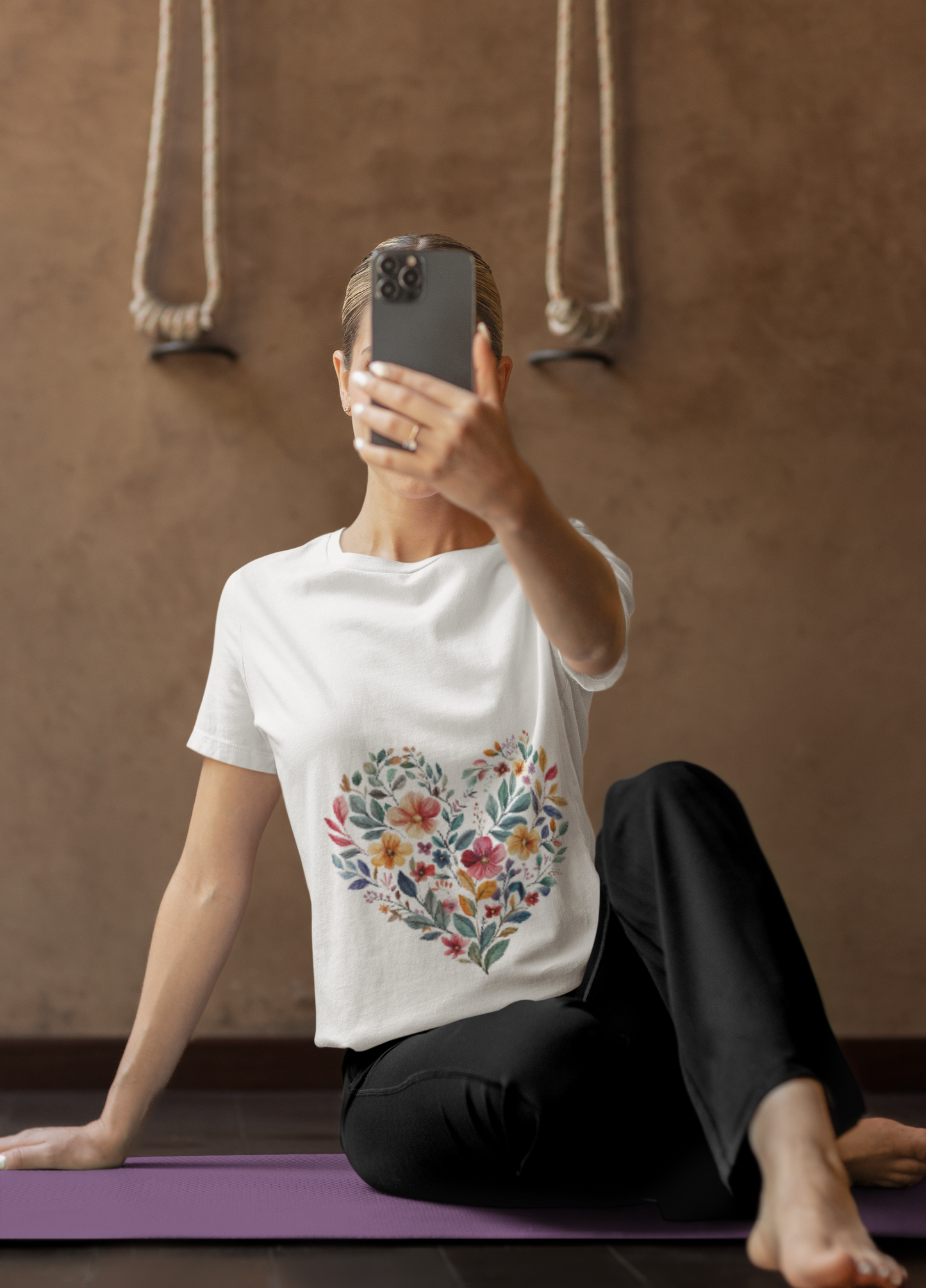 Floral Heart Mandala - Unisex Yoga Tee I Mindfulness T-Shirt for Yogis I Meditation Gift I Self-Care Apparel