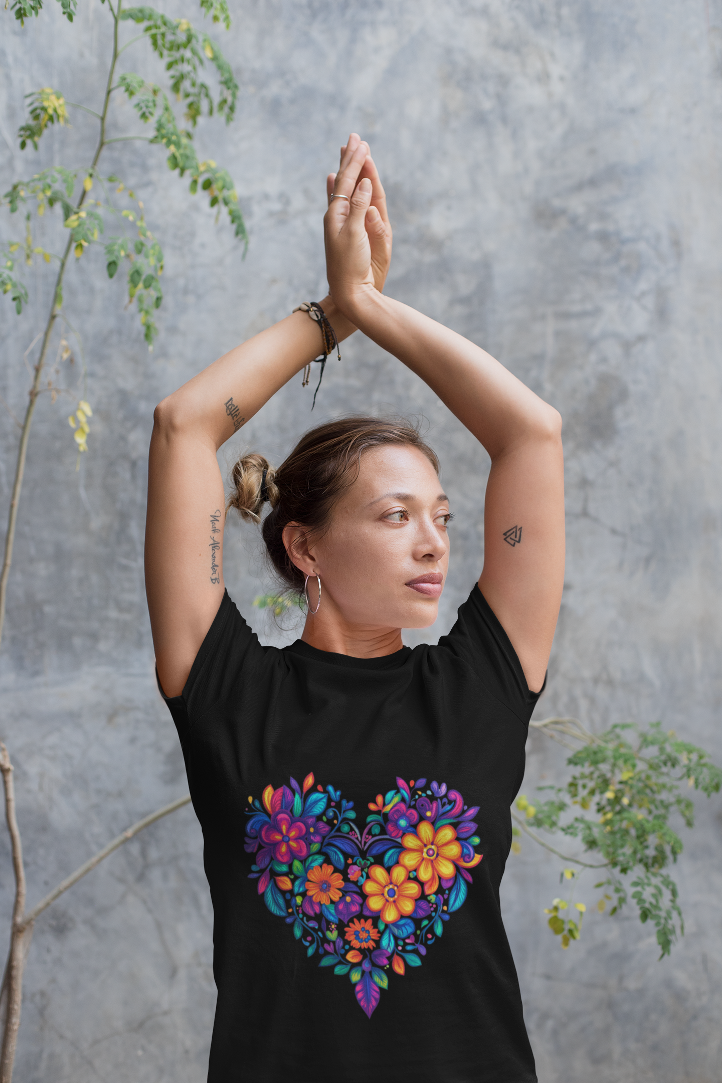 Floral Heart Mandala - Unisex Yoga Tee I Mindfulness T-Shirt for Yogis I Self-Care Meditation Apparel