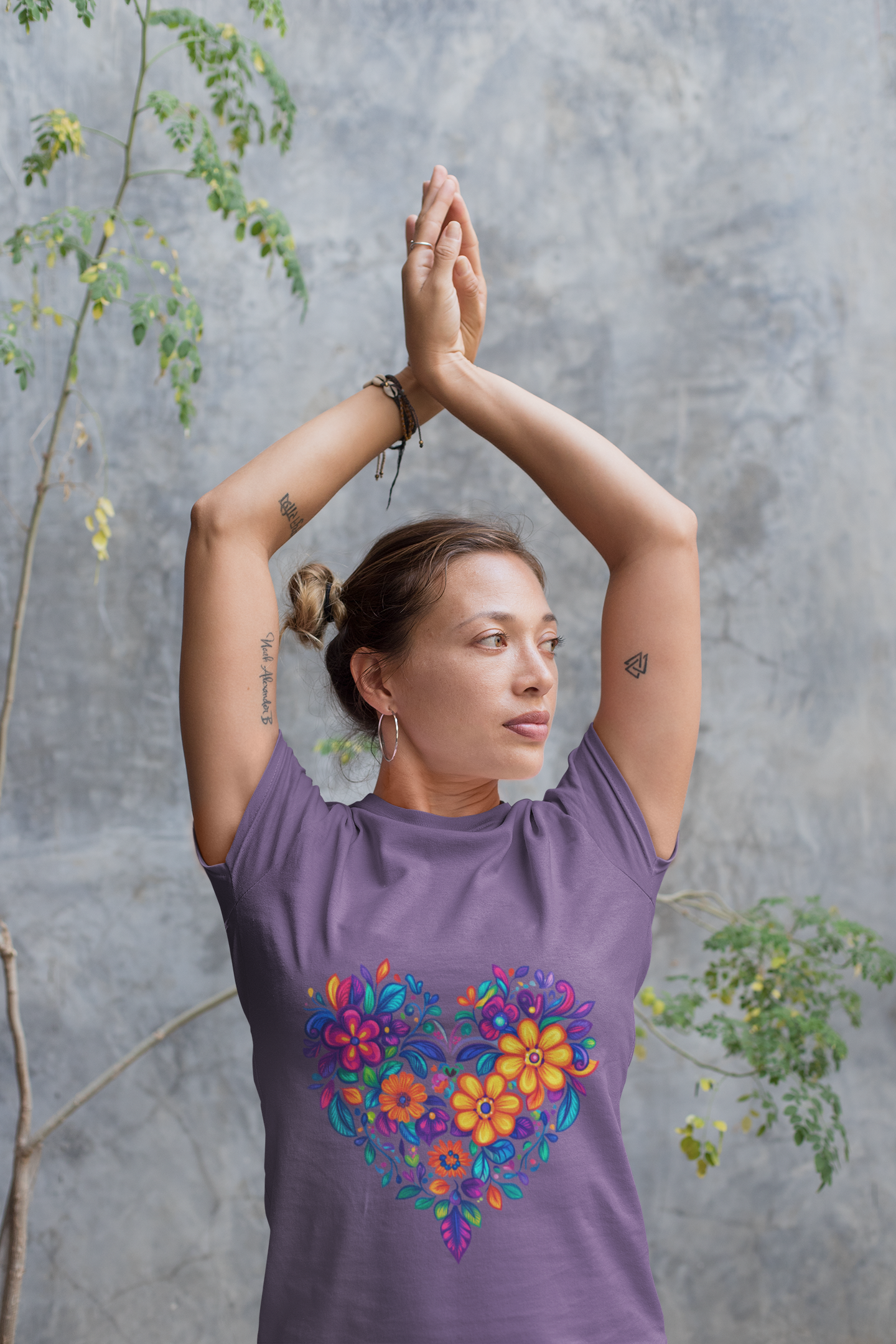Floral Heart Mandala - Unisex Yoga Tee I Mindfulness T-Shirt for Yogis I Self-Care Meditation Apparel