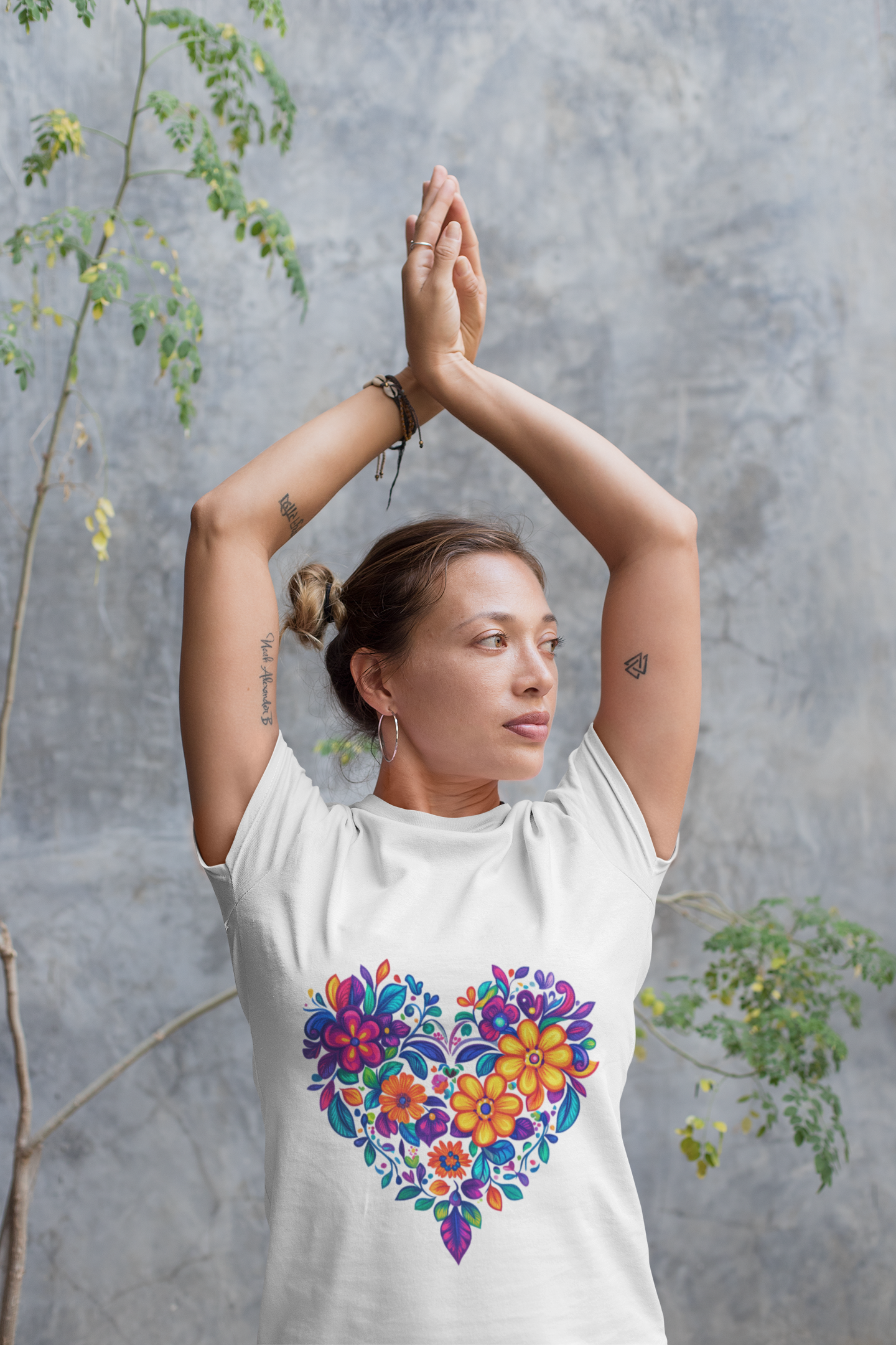 Floral Heart Mandala - Unisex Yoga Tee I Mindfulness T-Shirt for Yogis I Self-Care Meditation Apparel