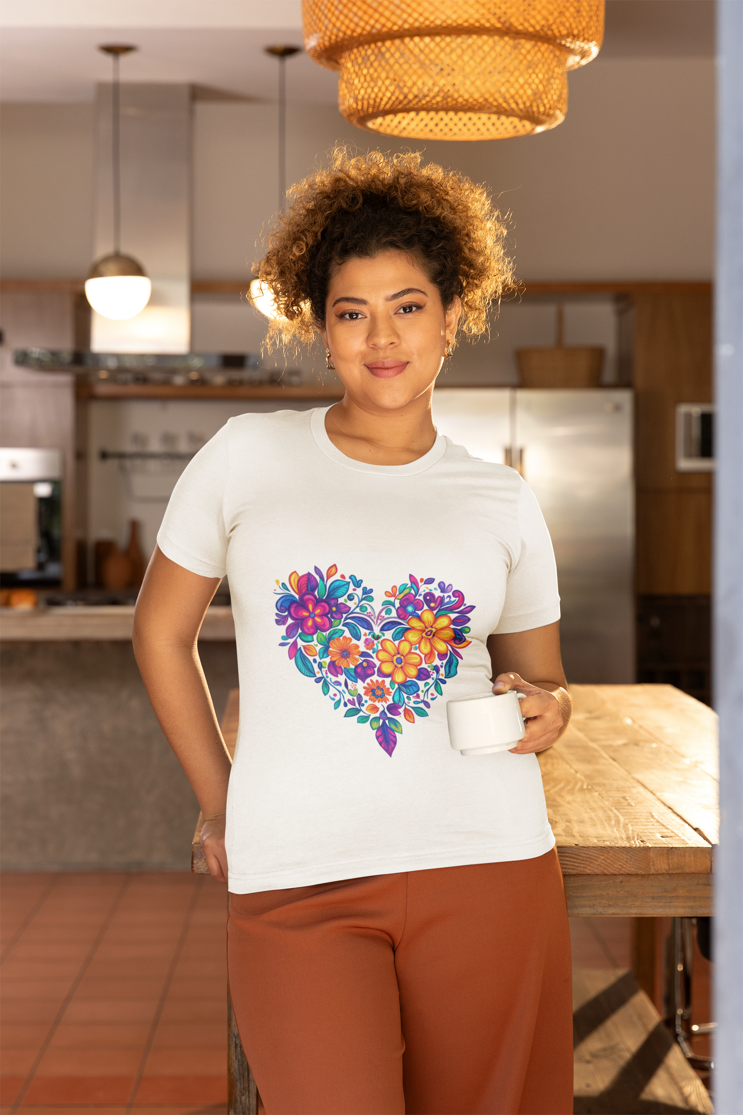 Floral Heart Mandala - Unisex Yoga Tee I Mindfulness T-Shirt for Yogis I Self-Care Meditation Apparel