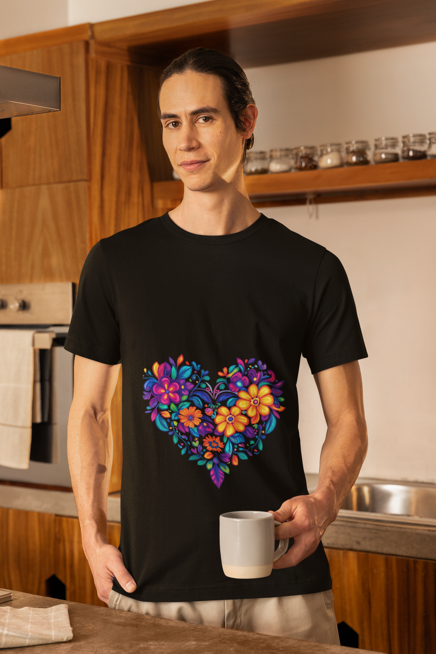 Floral Heart Mandala - Unisex Yoga Tee I Mindfulness T-Shirt for Yogis I Self-Care Meditation Apparel