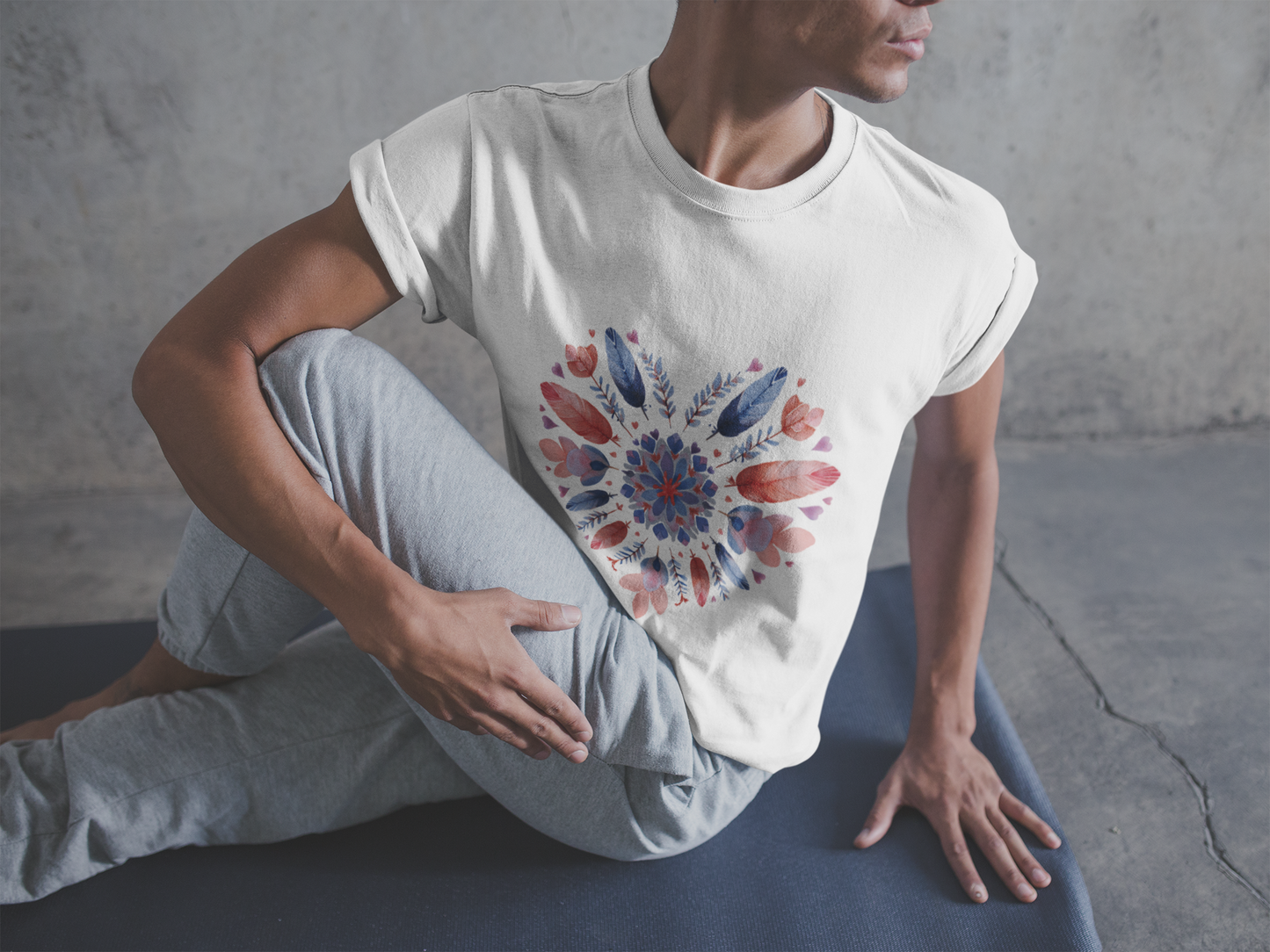 Heart Mandala Unisex Tee I Boho T-Shirt I Love Heart T-Shirt I Gift for Her I Casual Yoga Wear I Self-Care Meditation Apparel