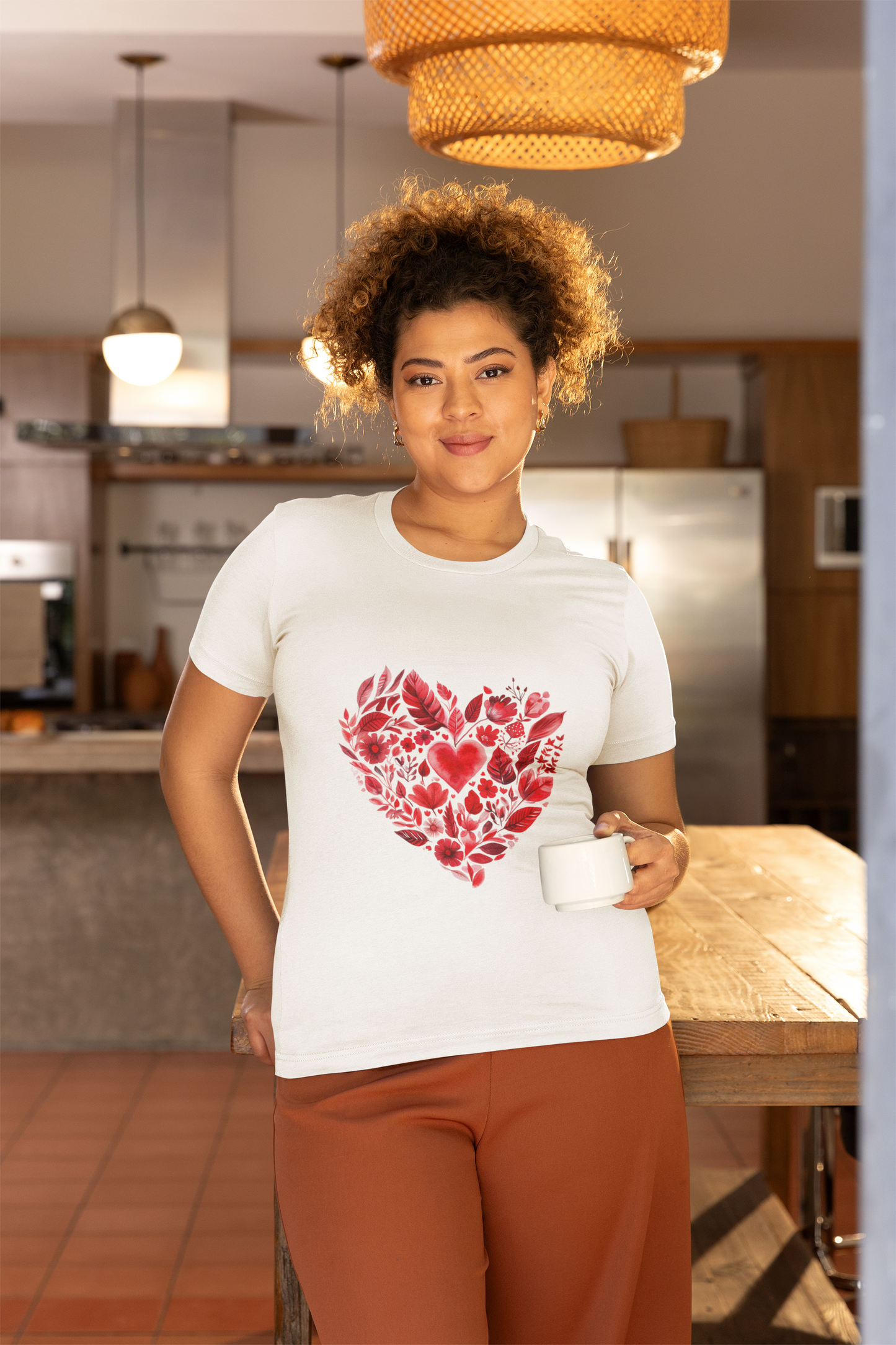 Heart Floral Unisex Yoga Tee - Perfect for Valentine’s Day I Gift for Her I Self-Care Meditation Apparel