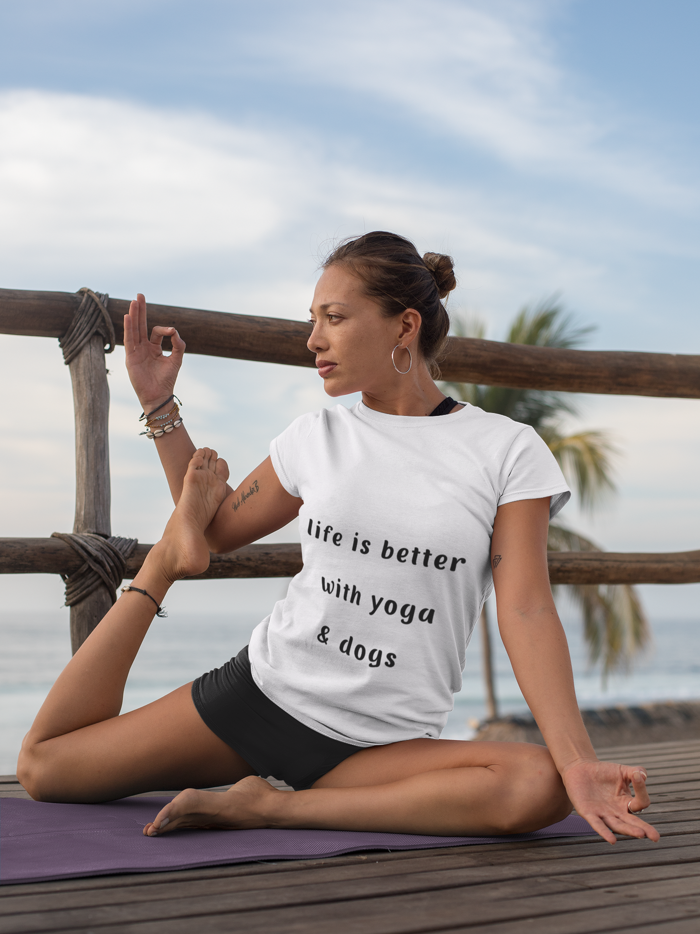 Life is Better with Yoga & Dogs Tee I Unisex T-Shirt for Dog Lovers I Yoga Enthusiasts I Gift for Pet Parents I Meditation Apparel