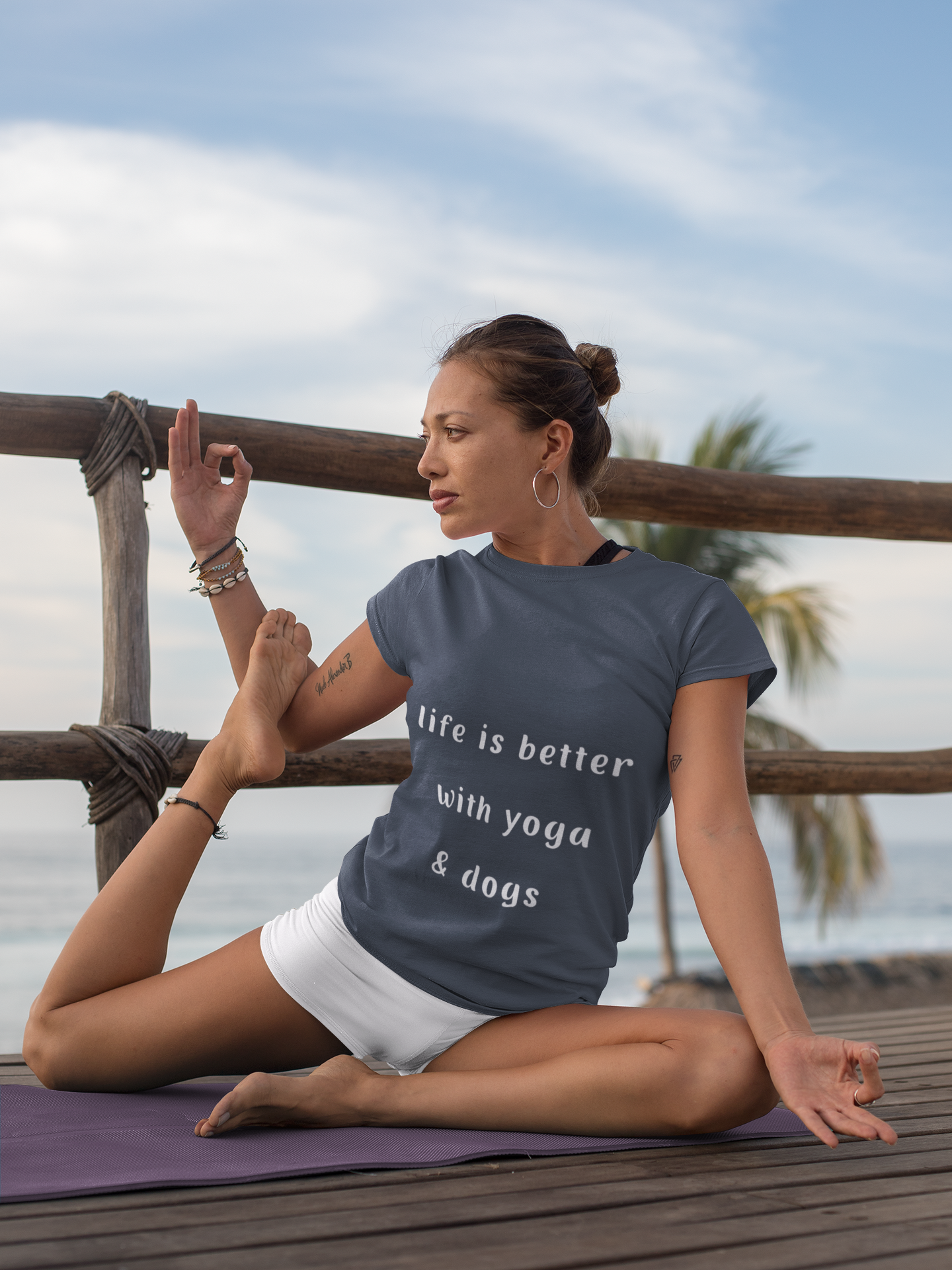 Life is Better with Yoga & Dogs Tee I Unisex T-Shirt for Dog Lovers I Yoga Enthusiasts I Gift for Pet Parents I Meditation Apparel