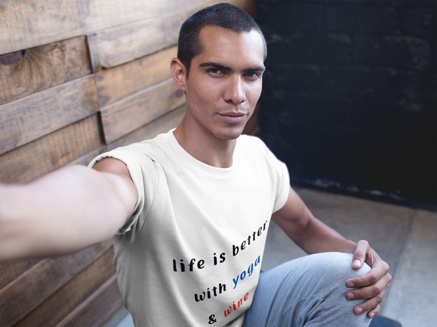 Life is Better with Yoga & Wine Unisex Tee | Perfect T-Shirt for Wine Lovers & Yoga Enthusiasts I Self-Care Meditation Apparel