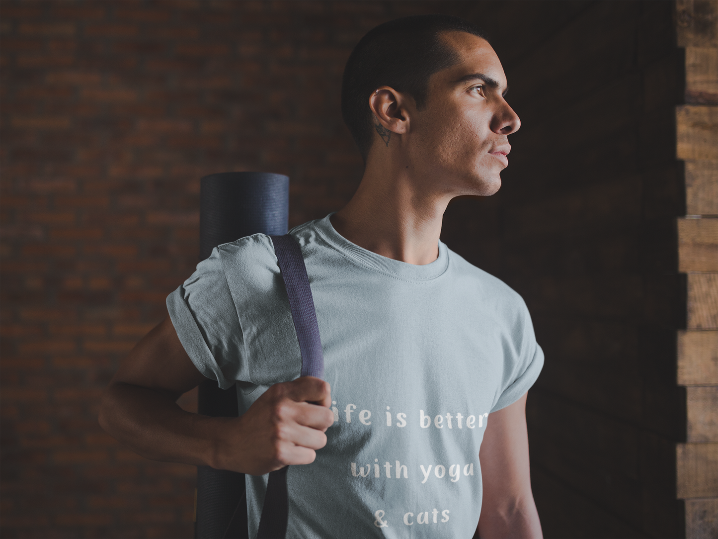 Life Is Better With Yoga & Cats Unisex Tee | Perfect T-Shirt for Cat Lovers & Yoga Enthusiasts I Self-Care Meditation Apparel
