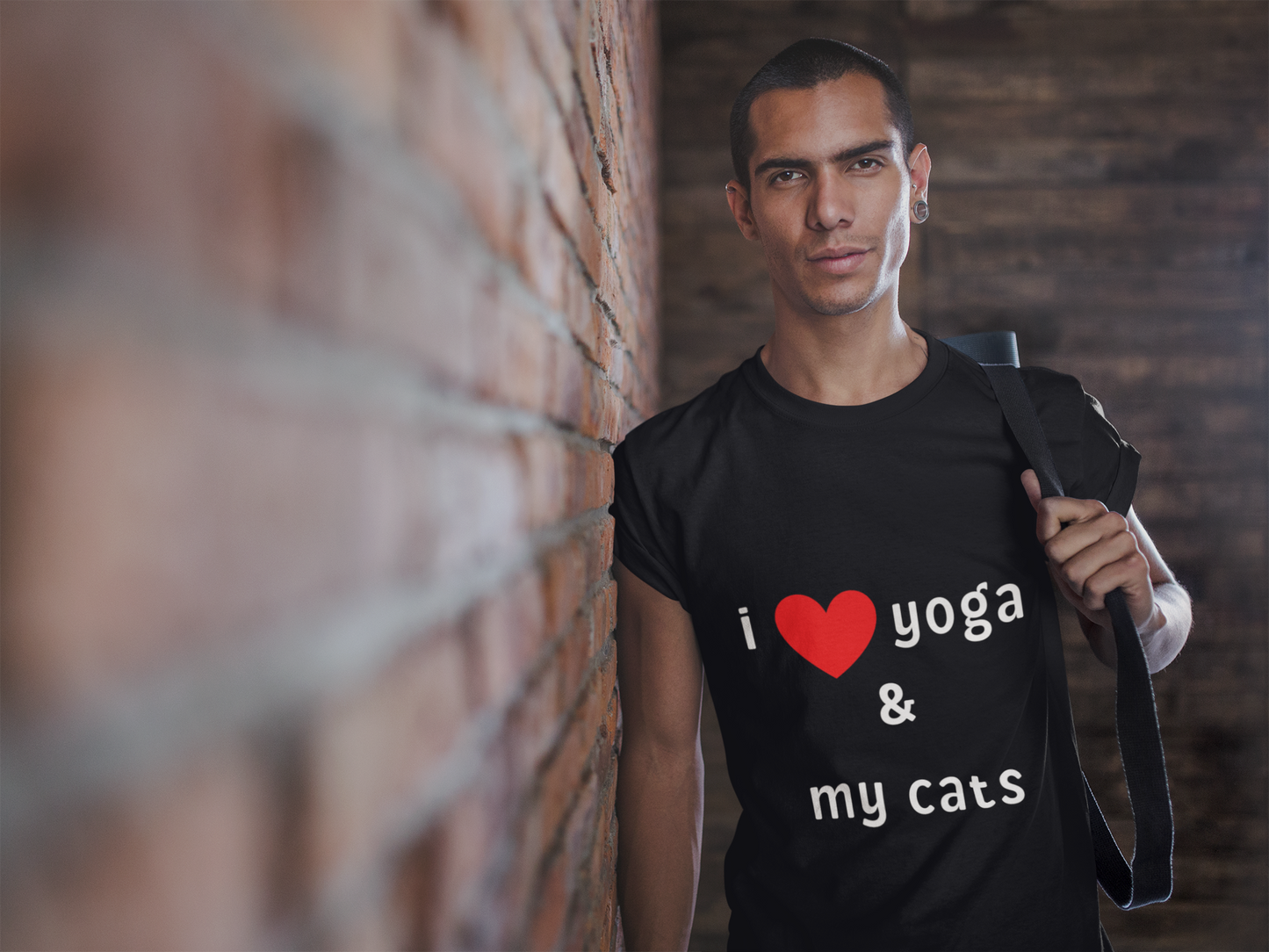 I Love Yoga & My Cats Tee | Cat & Yoga Lovers T-Shirt I Yoga Unisex Tee Gift for Cat Moms & Yogis I Self-Care Meditation Apparel